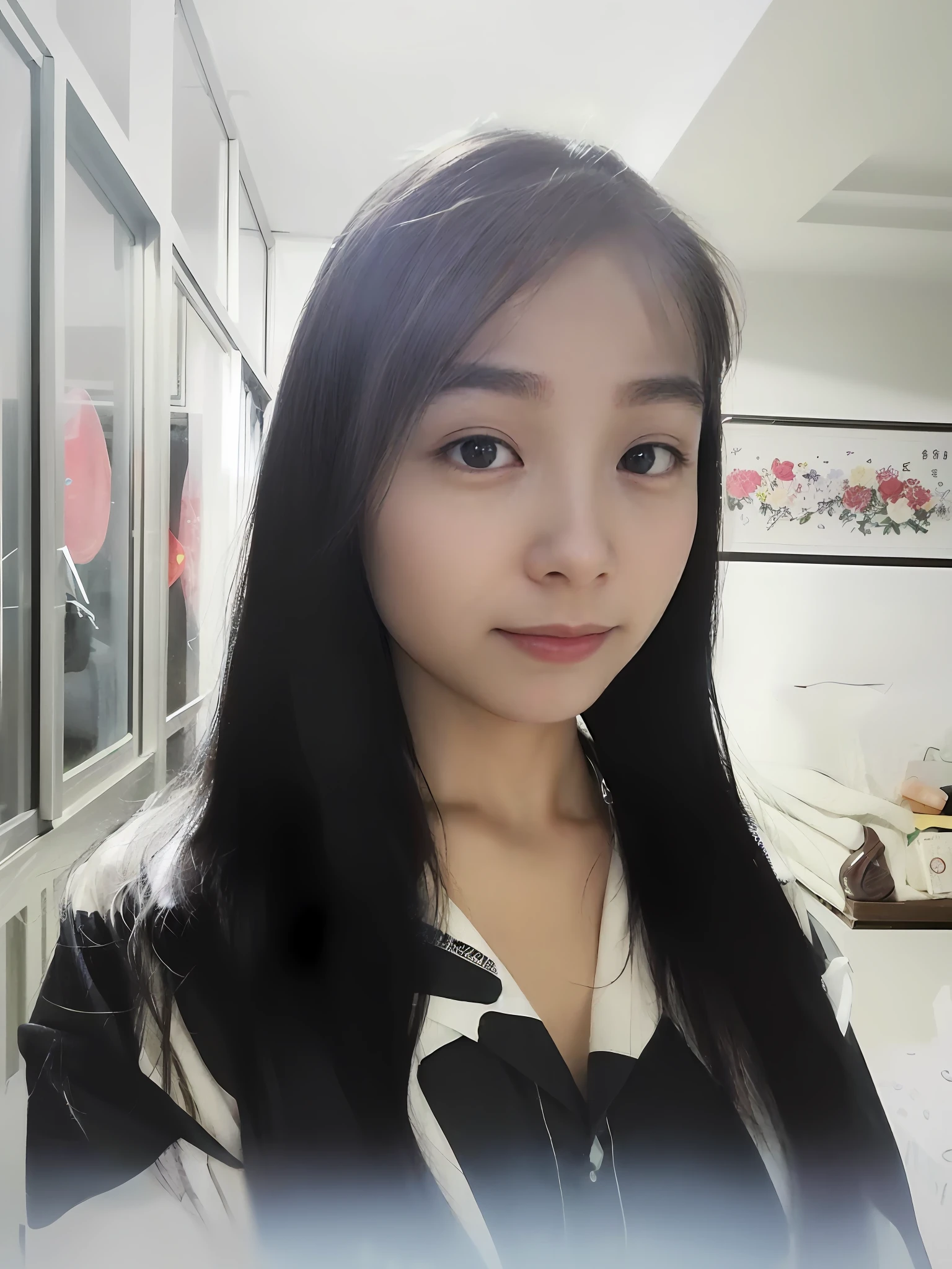 there is a woman that is standing in a room with a tie, wenfei ye, xintong chen, Choi Hyun-hwa, 2 7 years old, 2 8 years old, Korean girl, Lin Qifeng, jaeyeon nam, xision wu, 2 9 years old, Yun Ling, chengyou liu, 2 3 years old, jiyun chae