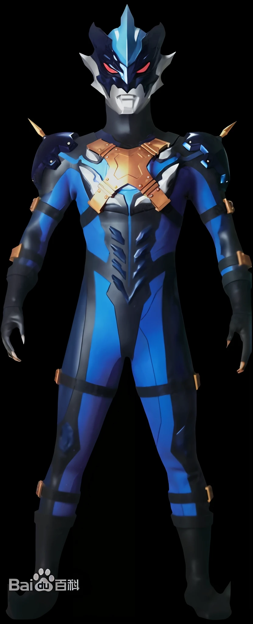 A close-up of a man in a blue and black suit, Blue leather armor, Man in dark blue full body suit, samurai flight suit, Blue armor, stealth suit, full body X-force costume, full body zenkai! asuka suit, Dark blue leather armor, Costume with blue accents, varia suit, epic ninja suit, science fiction suit,s Ultraman