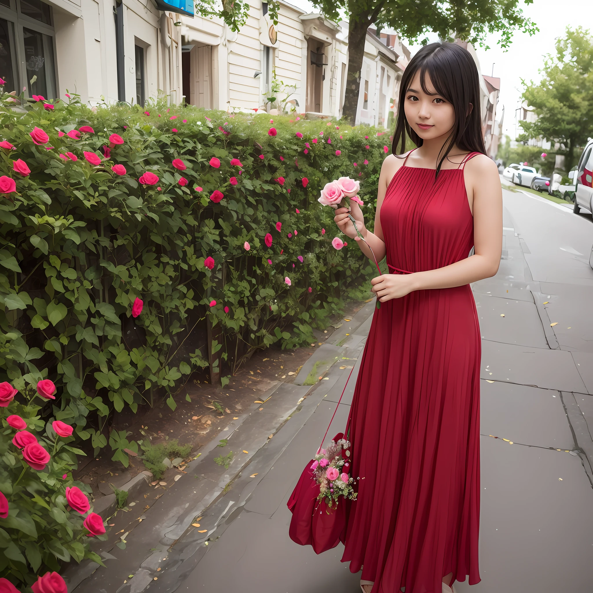A girl with rose --auto