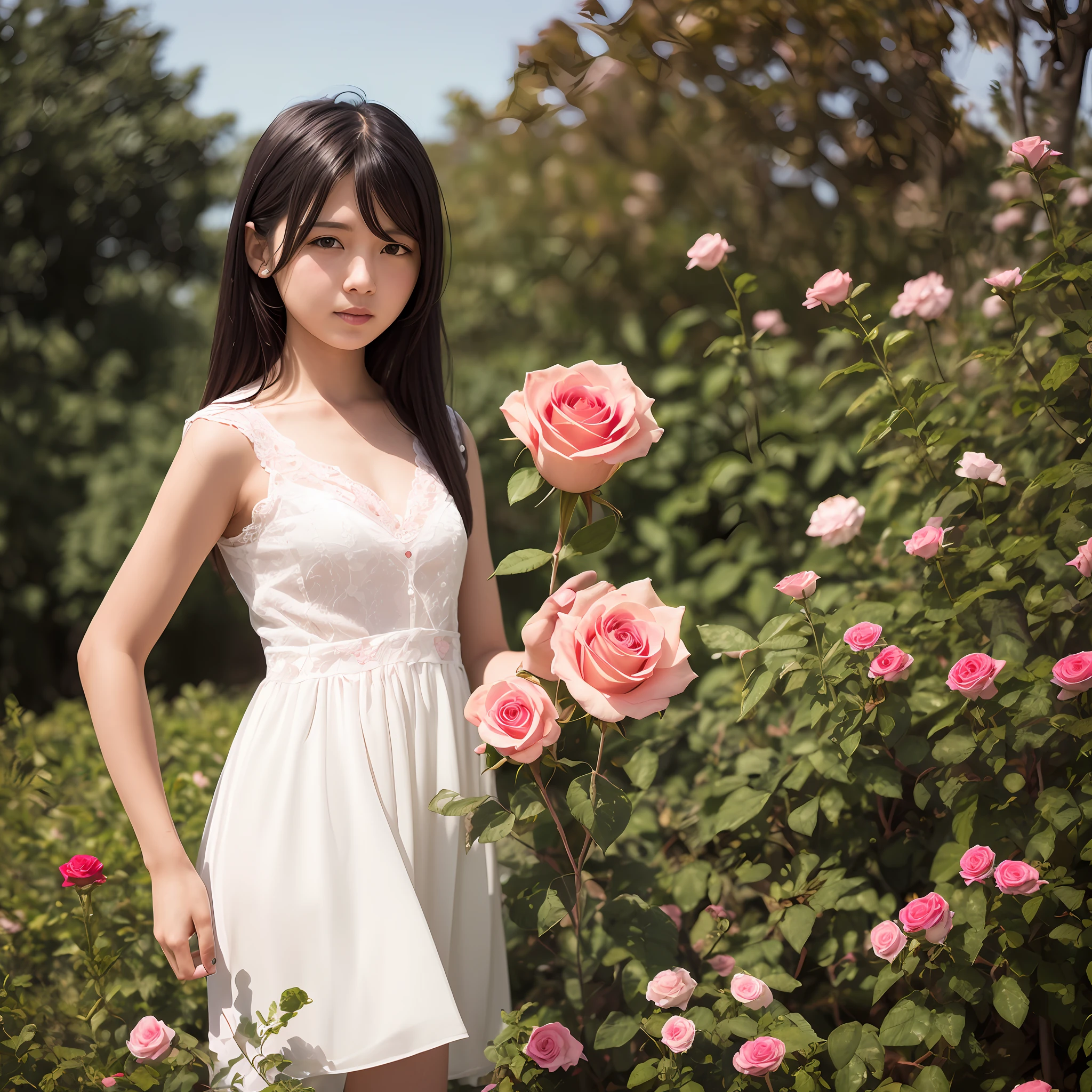 A girl with rose --auto