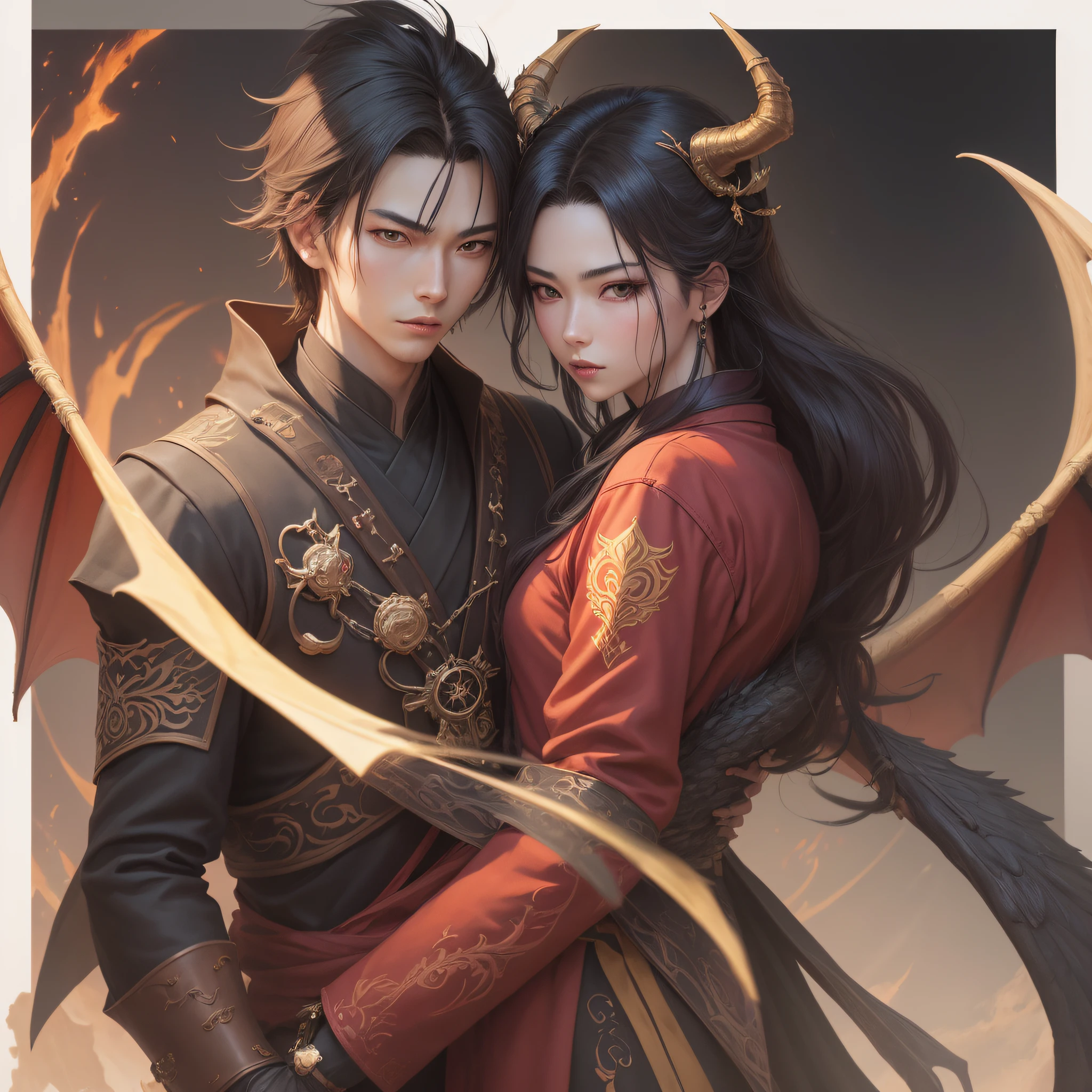 a close up of a person with a dragon on a field, by Yang J, handsome guy in demon killer art, Keqing from Genshin Impact, Genshin, Anime fantasy illustration, Beautiful androgynous prince, Liang Xing, drak, heise jinyao, Kawasi, zhongli from genshin impact, Guviz, author：Liang Kai --auto