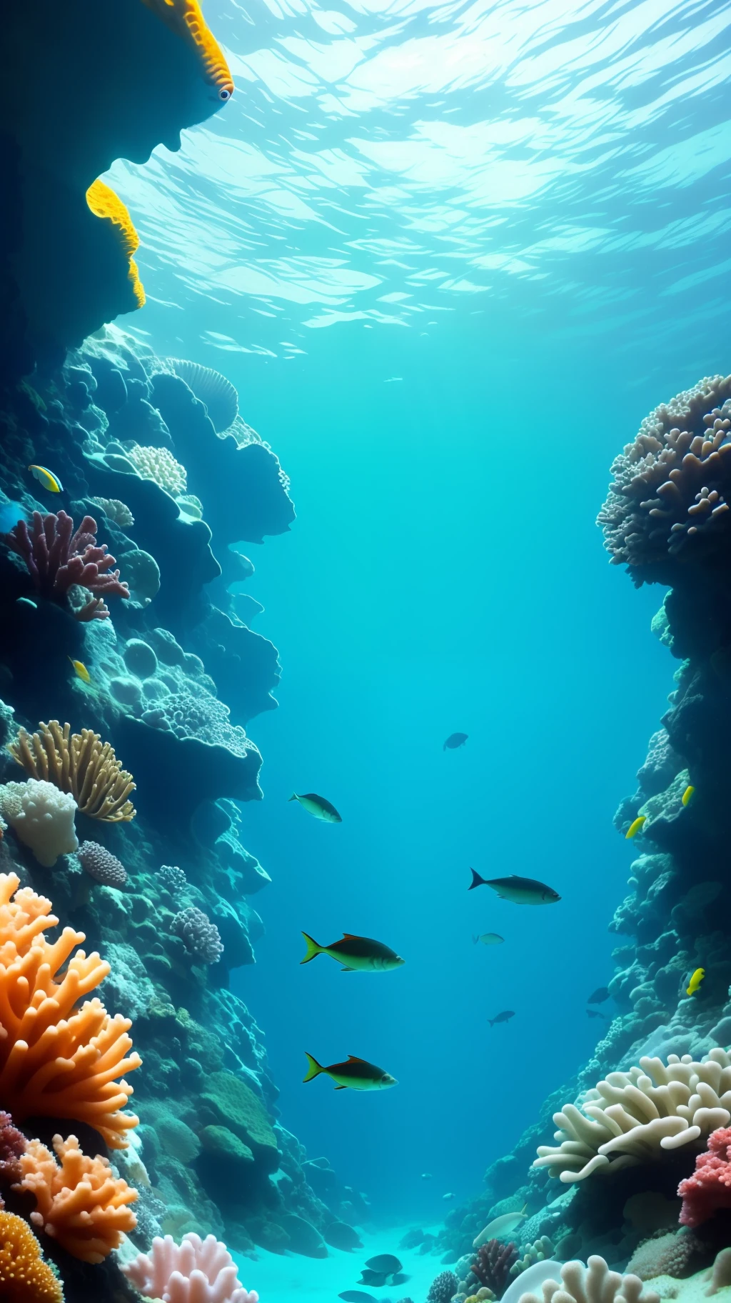 ocean floor、Marine life、Beautiful coral reef、The fish