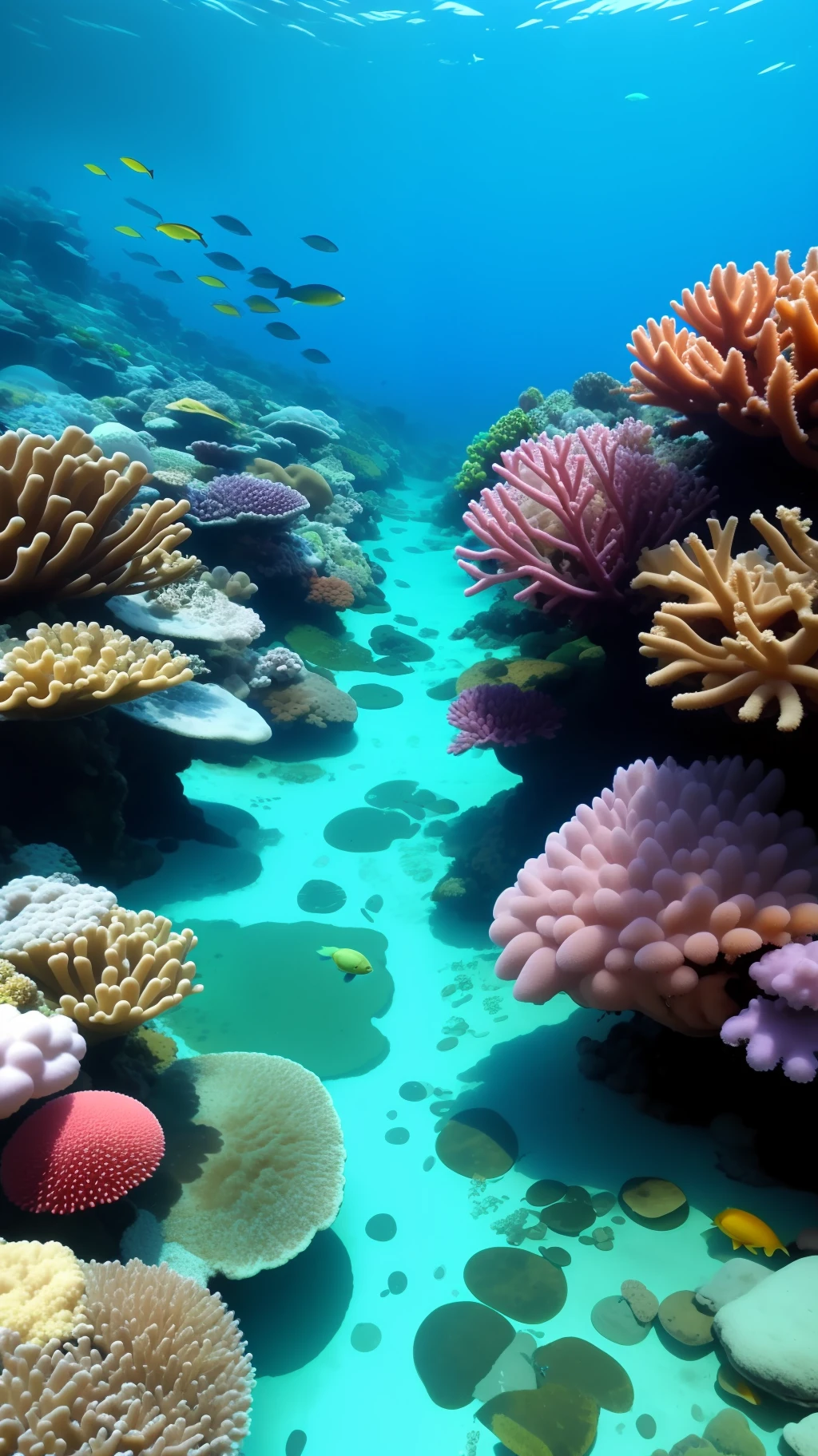 ocean floor、Marine life、Beautiful coral reef、The fish