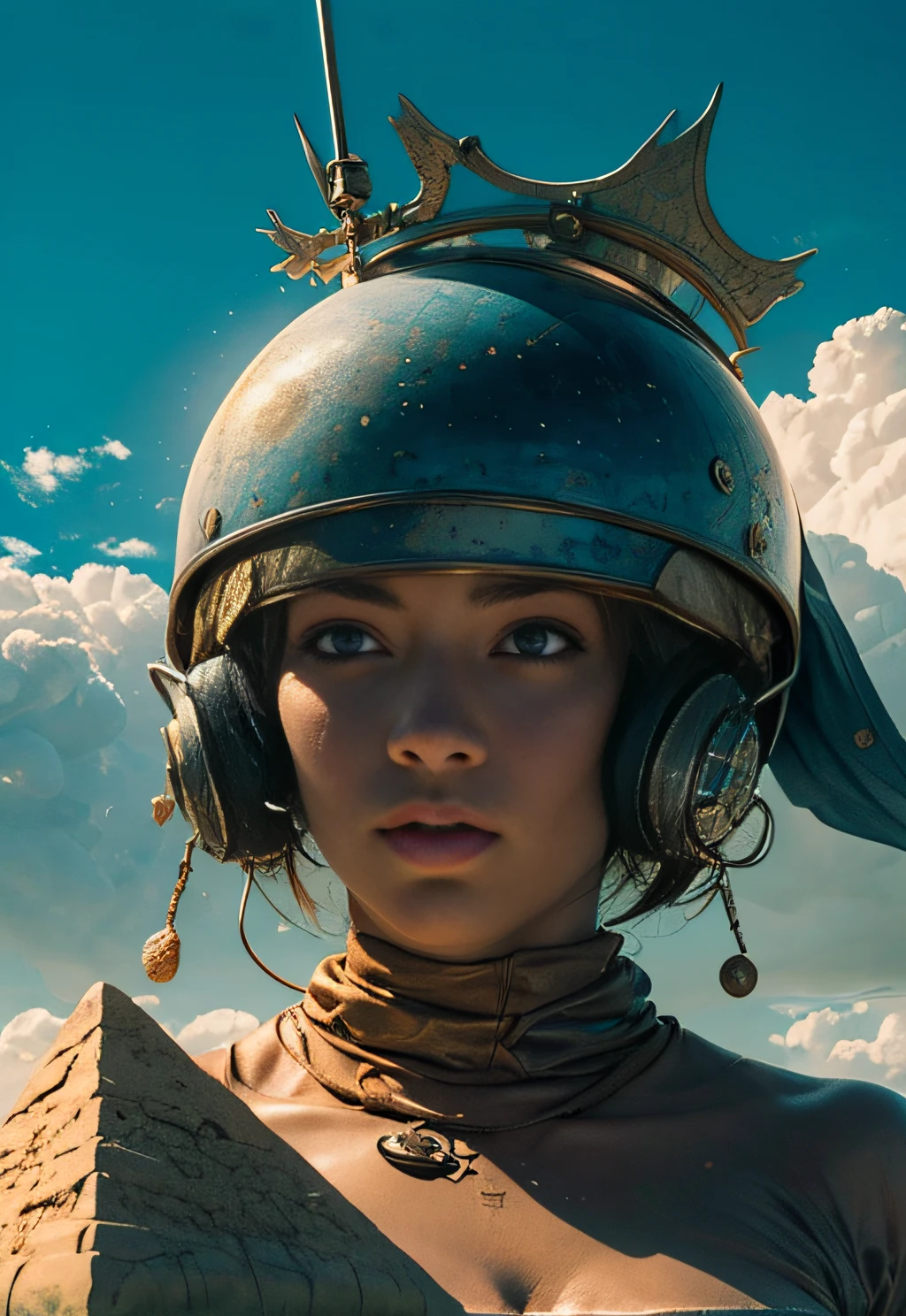 a man coming out of a spaceship like the one in the recent "DUNE" movie, pyro from rockets, smoke, blue skies, white clouds, noon, daylight, colorful clothes, outdoor, soil on the ground, hills, wind, ambient light, daylight, Black man. detailed face, (((Man))), exploding ship, dynamic fighting pose,holding a mechanical pyramid with floating glowing cubes, the pyramid has some glowing lines. the cubes are radiating energy. the man is commanding the pyramid, the man is a scientist. white clouds, misty, fog, full body, string shoes, Hyper realistic, Photography, Picture of the week, RAW, beautiful, (finely detailed skin), African skin, pilot, standing next to a stargate, in red-blue-black futuristic uniform, Clouds in the background, lightning, extremely detailed,colorful,highest detailed, (dynamic pose), shiny skin, zentangle, flowers, abstract background,(masterpiece) (perfect proportion)(realistic photo)(best quality) (detailed) photographed on a Canon EOS R5, 50mm lens, F/2.8, HDR, (8k) (wallpaper) (cinematic lighting) (dramatic lighting) (sharp focus) (intricate)
