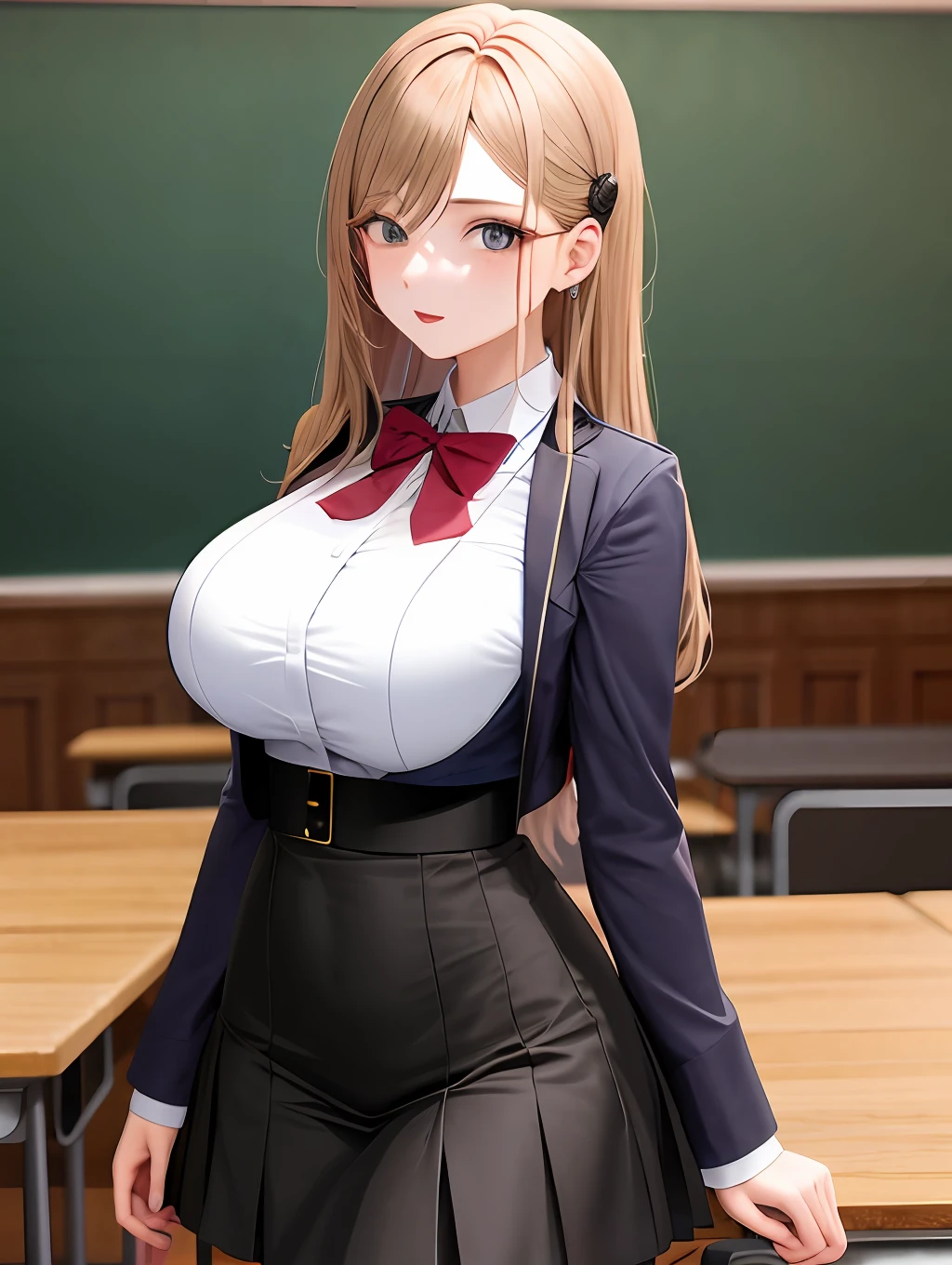 schoolgirls，Hot figure，Dress coolly，boobs exposed