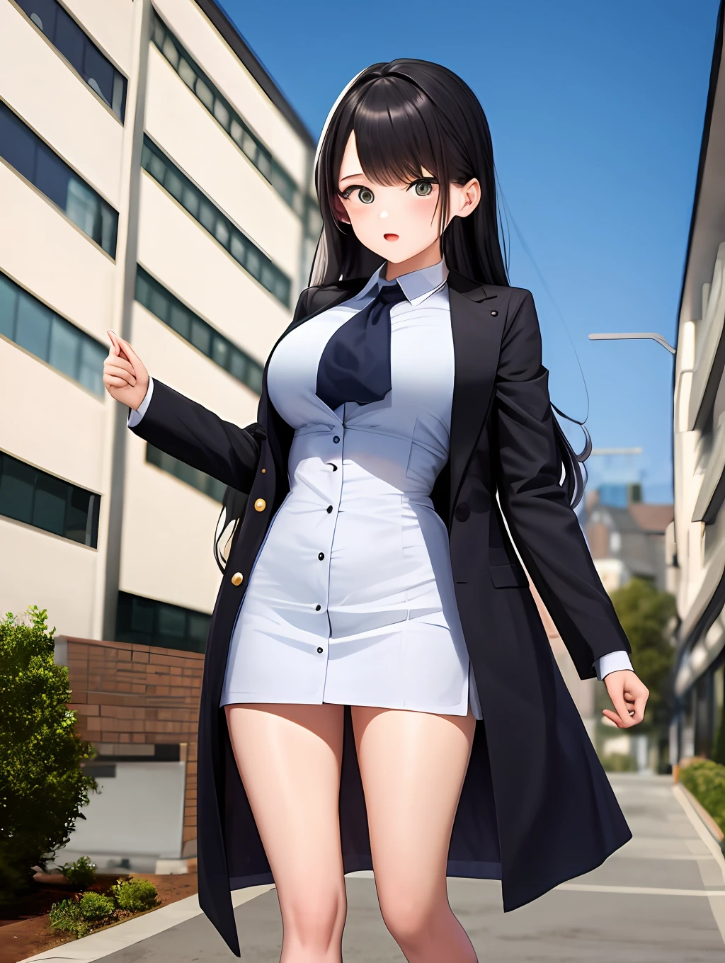 schoolgirls，Hot figure，Dress coolly，boobs exposed