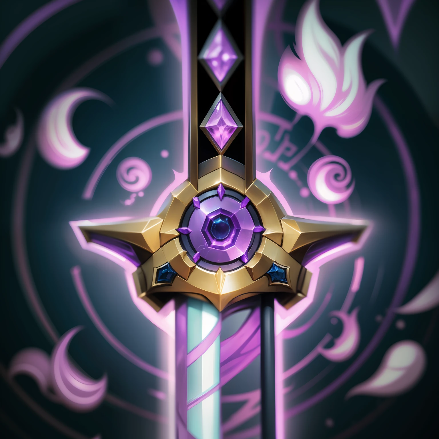 Real materials，Ultra-clear details,8K，Purple lightsaber close-up, concept art by Kanbun Master, Instagram, Renaissance, league of legends inventory item, leblanc, league of legends arcane, magical sword, Magic Sword, arcane league of legends, shinning sword, The sword, Fantasy Blade, fantasy sword, beautiful sword, style of league of legends --auto