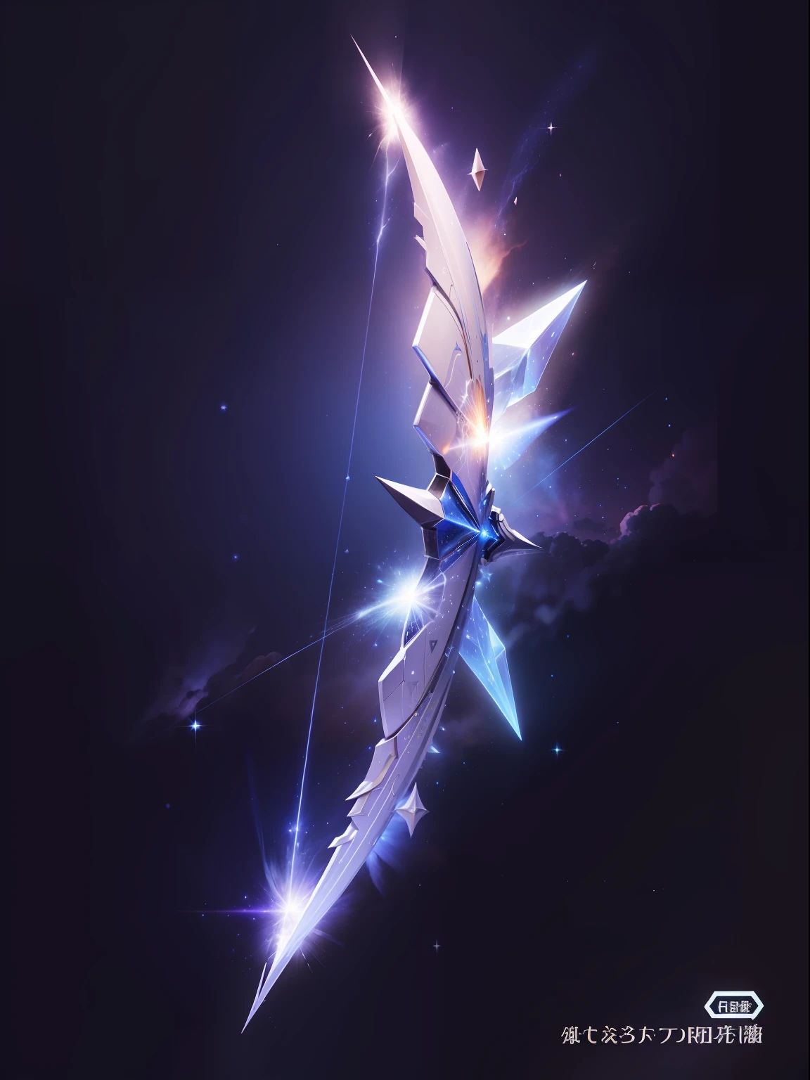A bow and arrow,There are stars and sparks all around,extreme light,constellation,diffraction spikes,Energy sword,galaxias,Flashing glowing weapons,Light particles,milky ways,natta,nigh sky,Shooting stars,Skysky,独奏,the space,spark of light,Spark background,spark of light,spears,stele \ (Skysky \),starryskybackground,starrysky,Starry Sky Print,arma --auto