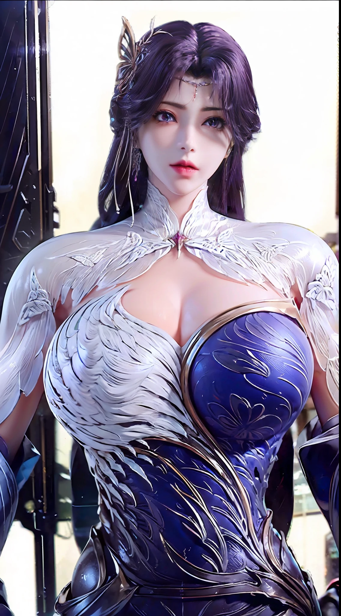 ((Unreal Engine 5)), Realistic Rendering, Excellent, ((mecha)), (Yoga Pants), looking on viewer, Dynamic pose, cyberpunk city, beautiful face, makeup, (photorealism:1.2), ultrarealistic uhd face, (huge fake boobs:1.4), (gigantic breasts:1.1), (muscle abs), (big butt), (wide hips), (thick thighs), slim waist, hourglass figure, ((glowing skin)), ((shiny skin)), Realistic body, ((she is sexy)), ((clean skin)), photorealistic, bokeh, masterpiece, highres, 1080P.