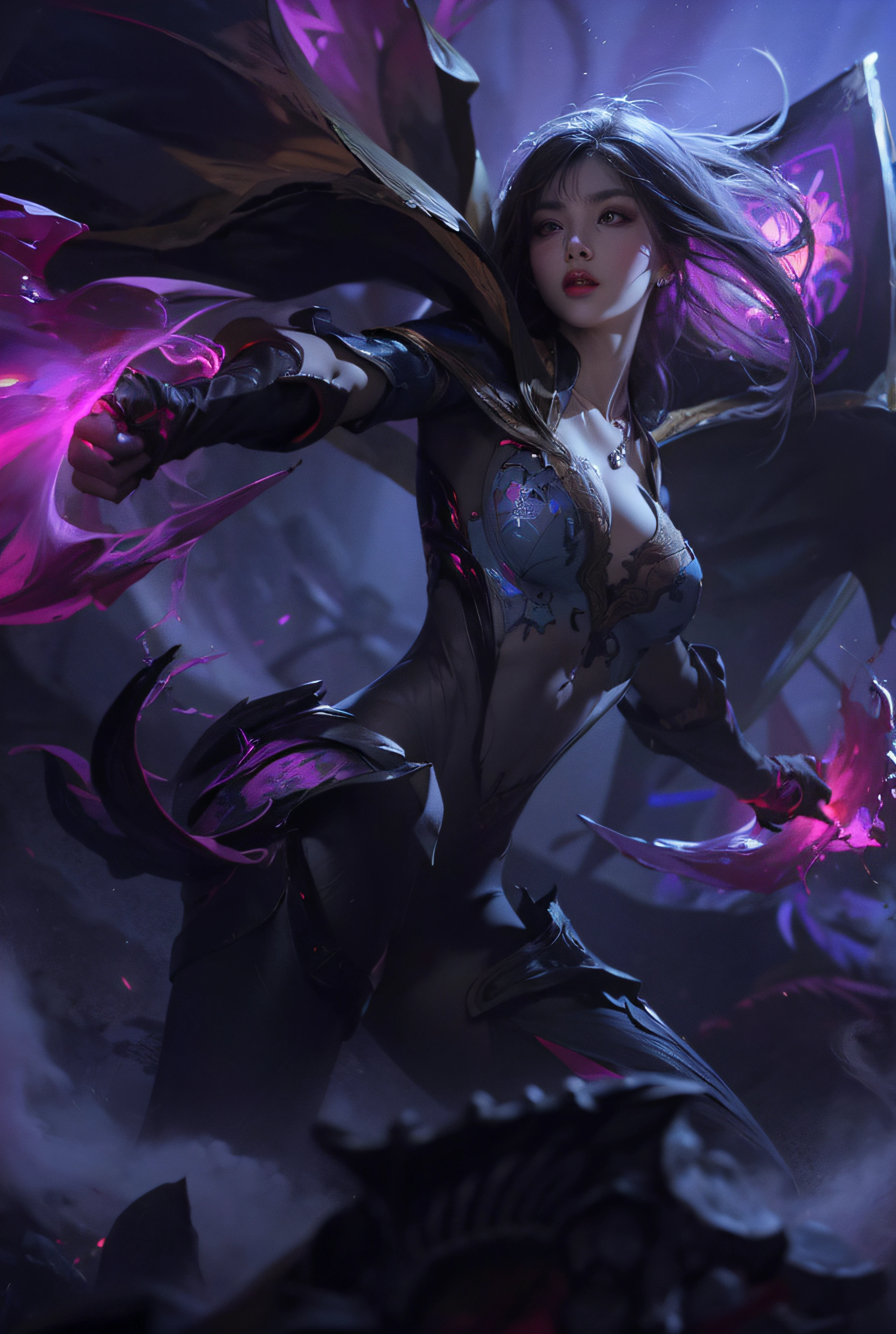 1 beautiful girl in Han costume, thin blue silk shirt with many white patterns, white lace top, long platinum purple ponytail, hair jewelry, ear jewelry, necklace and necklace, big blue eyes drawn meticulously, meticulous makeup, thin eyebrows, high nose, pretty red lips, no smile, pursed lips, rosy cheeks, enlarged breasts, huge breasts, well-proportioned breasts, slim waist, purple mesh socks, chinese hanfu style, fictional art textures, vivid and true to color, RAW photos, realistic photos, ultra-high quality 8k surreal photos, (fantastic lighting effects effect: 1.8), 10x pixels, magic effect (background): 1.8), super detailed eyes, girl portrait, girl alone, hanfu historical background,