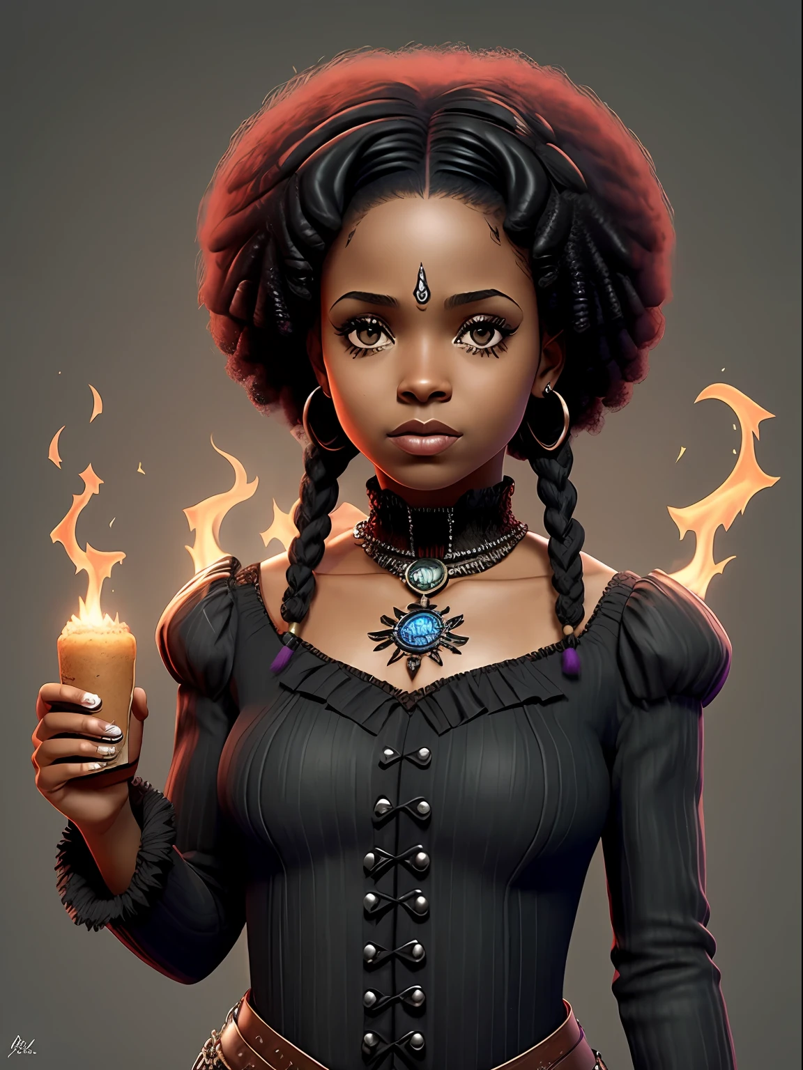 menina afro-descendente::4, pele negra::4, the addams family, art-station