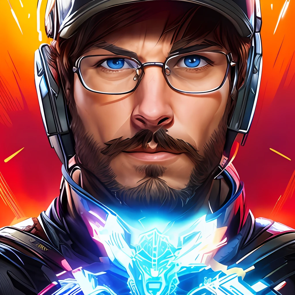 a close-up of a person wearing a helmet and glasses;, Epic portrait illustration, epic game portrait, Artgerm JSC, imagem do avatar, epic character portrait, Retrato de Adam Jensen, Unreal 5. retrato de rpg, epic portraiture, epic digital art illustration, epic RPG portrait, Artgerm e Grek Rutkowski, portrait of apex legends, Avatar de videogame