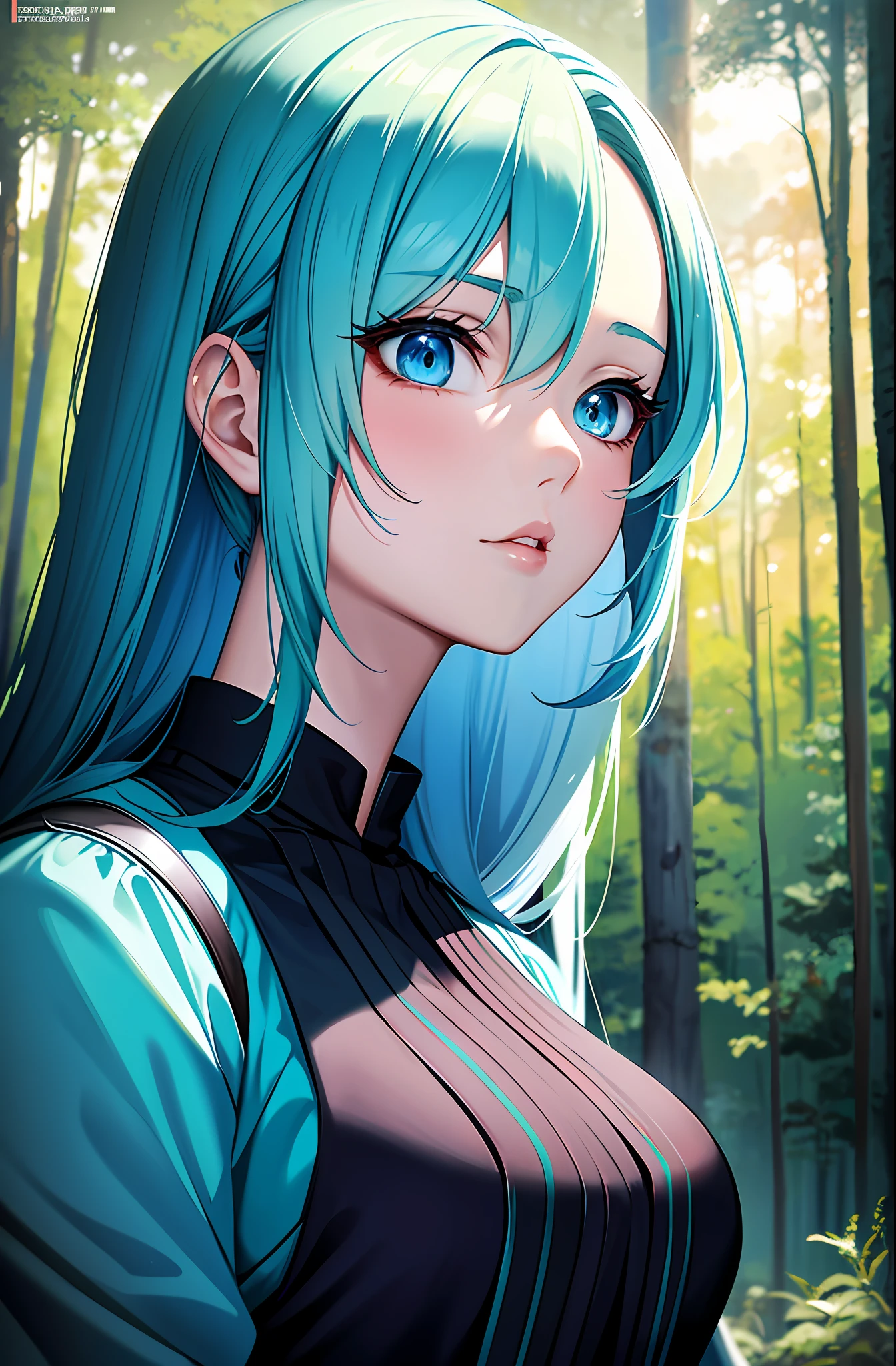 Anime girl with blue eyes in the forest looking at camera, Beautiful Anime Portrait, digital anime illustration, artwork in the style of guweiz, detailed portrait of an anime girl, Detailed Digital Anime Art, Stunning anime face portrait, anime style portrait, Portrait Anime Girl, portrait of anime girl, anime portrait, guweiz on artstation pixiv