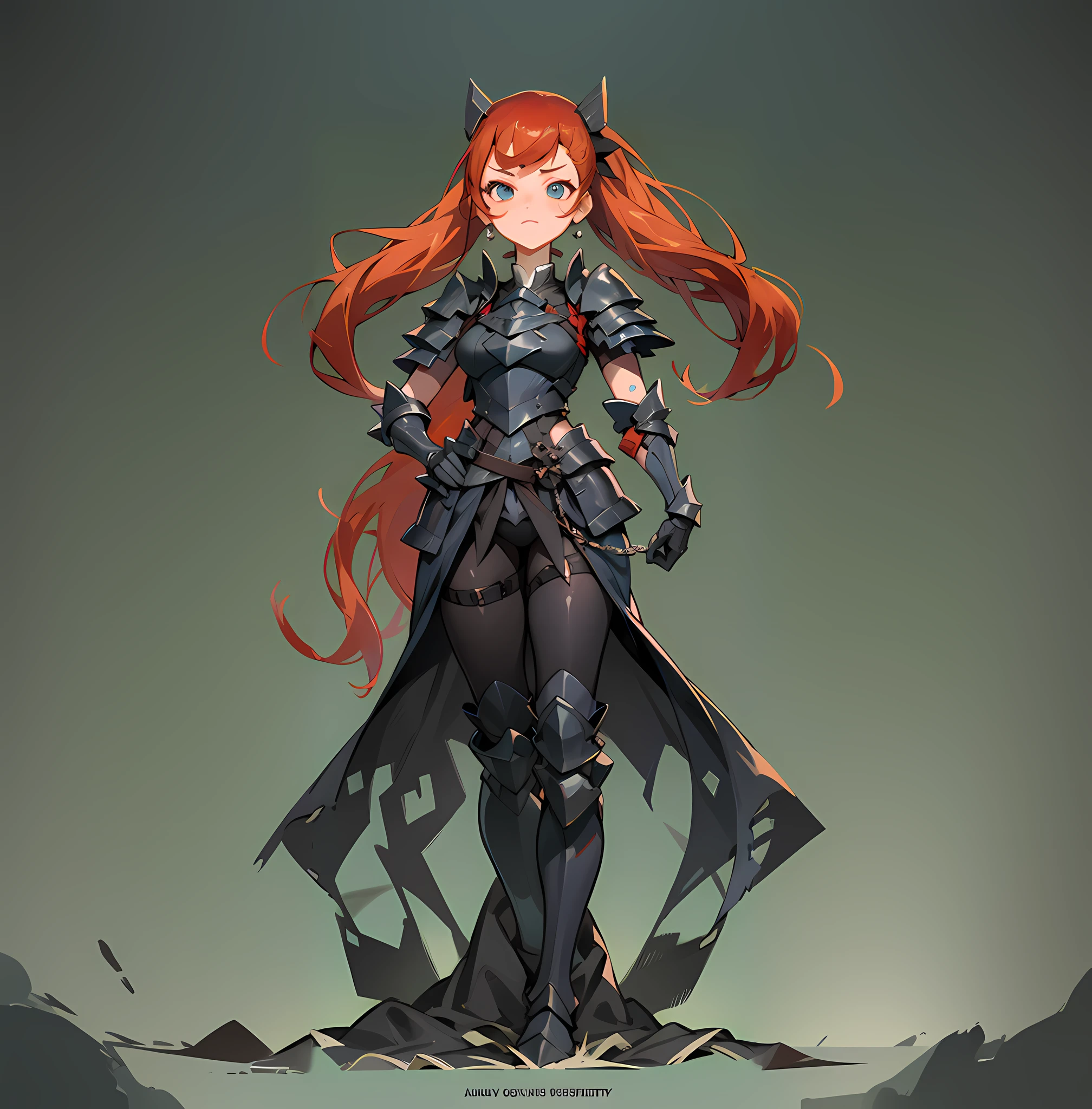 Anime - Stylistic image of a woman in red-haired armor, Kushatt Krenz Key Art Women, Armor Girl, cushart krentz, krenz cushart and artgerm, Female knight, cushart kenz, bikini armor female knight, Style Artgerm, From Arknights, krenzcushart