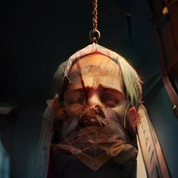 Tied to the guillotine,The head was cut off