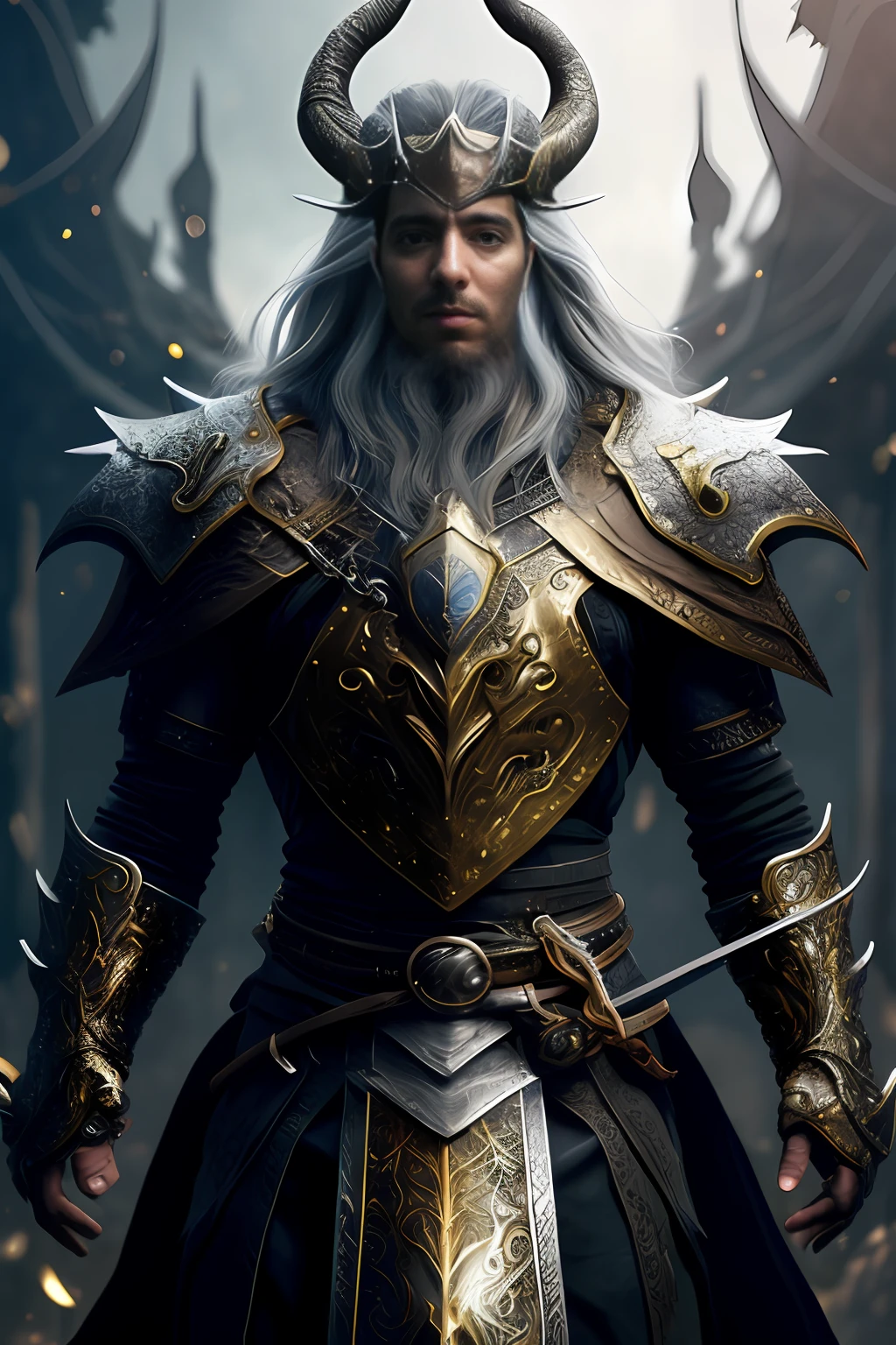 Un primer plano de un hombre con armadura con una espada, fantasy warrior in full armor, 3D render character art 8 k, 8k fantasy art, hyperdetailed fantasy character, Imagen de un guerrero adulto, 4K fantasy art, male paladin, epic exquisite character art, epic fantasy character art, fantasy art behance, fantasy warrior, fantasy paladin