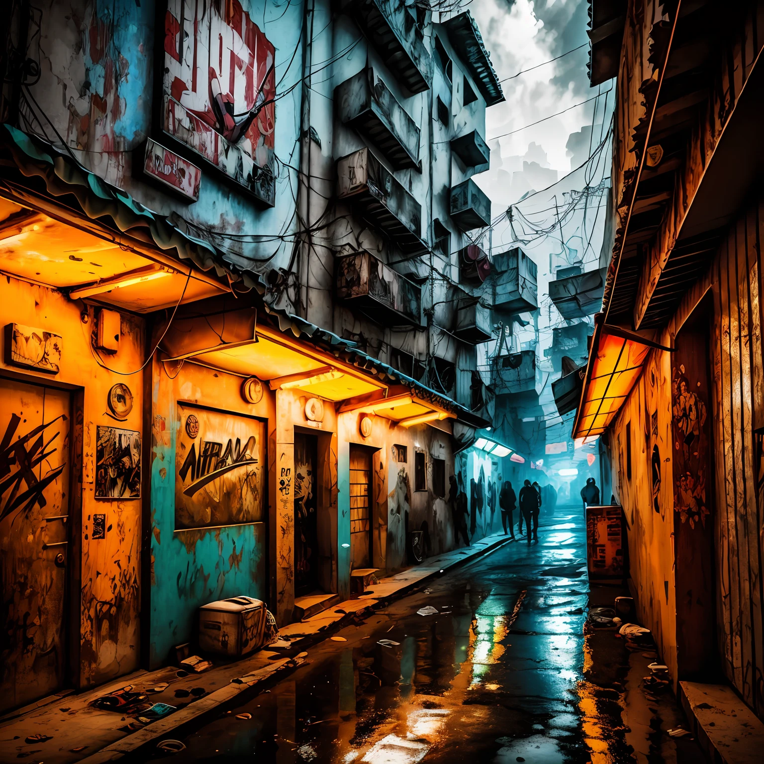 fotografia artistica de um grafiteiro cyberpunk, foto de close, extremamente detalhado, centralizado, intricadas favela de sao paulo neon ao fundo, high resolution, hiperdetalhado, soft lighting, grao filme, estilo vintage 90, 2d --auto
