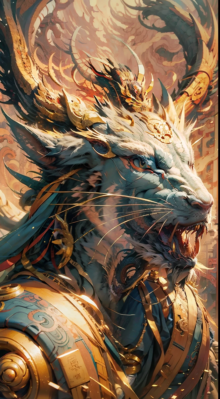 (vitality+Chinese mythology+Ancient Divine Beast Dragon)Gorgeous 3D rendering，(masterpiece+best quality+high-detail)Photographic-quality performance，The ultimate visual presentation，Focus Clear，The depth of field is strong。