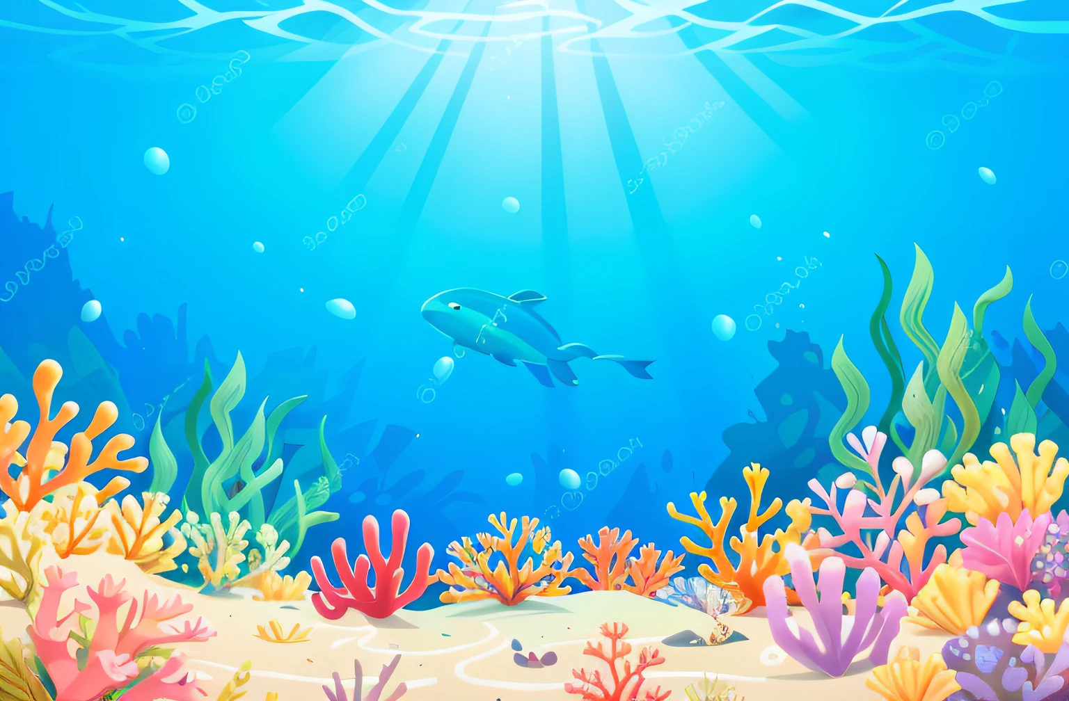 landscape, masterpiece, best quality, no fishes, no creatures, coral, underwater, sea, in the sea, sea illustration, freepik
