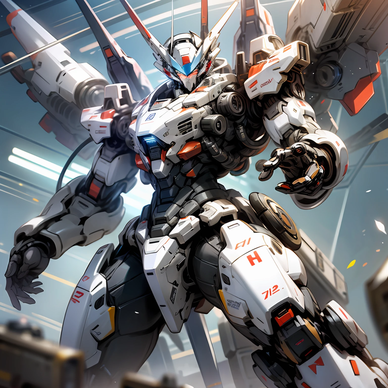 space,Starcloud,holding_weapon,no_humans,with light glowing,,The astronaut,planetes,glowing_eyes,mecha,scientific fiction,banks,Realistis,mecha --auto
