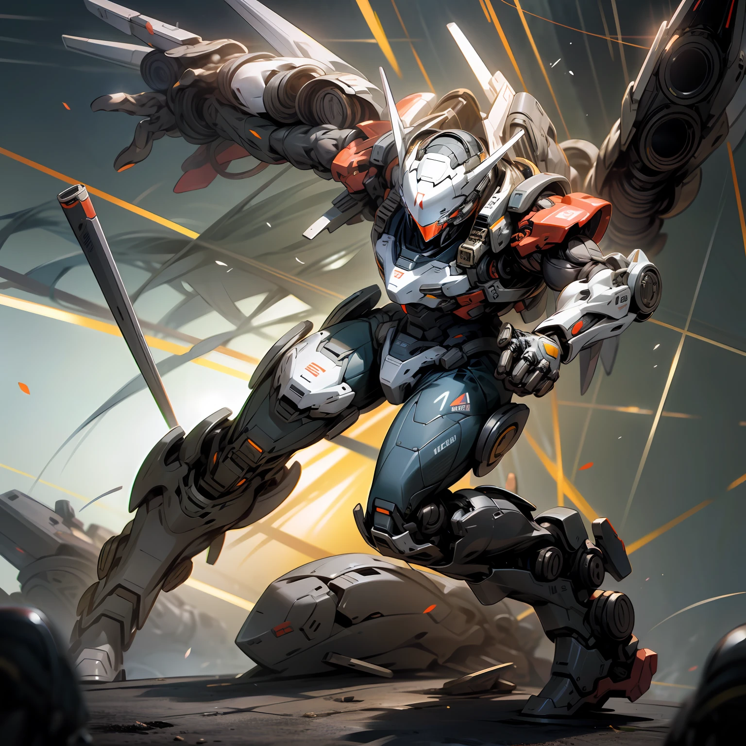 space,Starcloud,holding_weapon,no_humans,with light glowing,,The astronaut,planetes,glowing_eyes,mecha,scientific fiction,banks,Realistis,mecha --auto