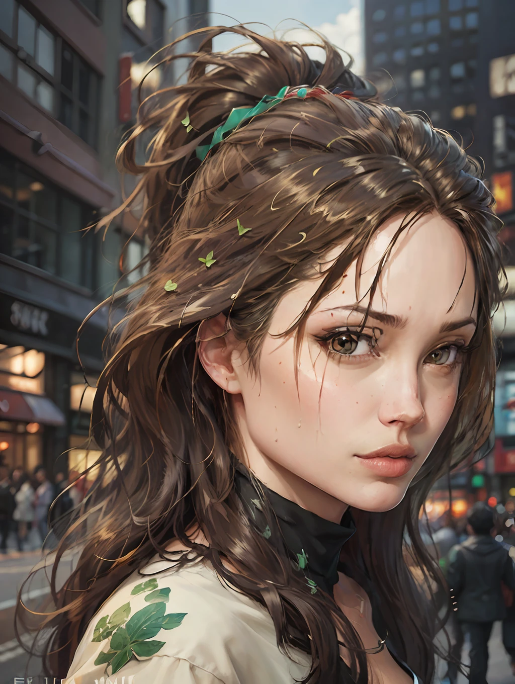 Realistic Potrait of Nico Robin, art by Eichiro Oda, in the City of New York, High Resolution --auto --s2