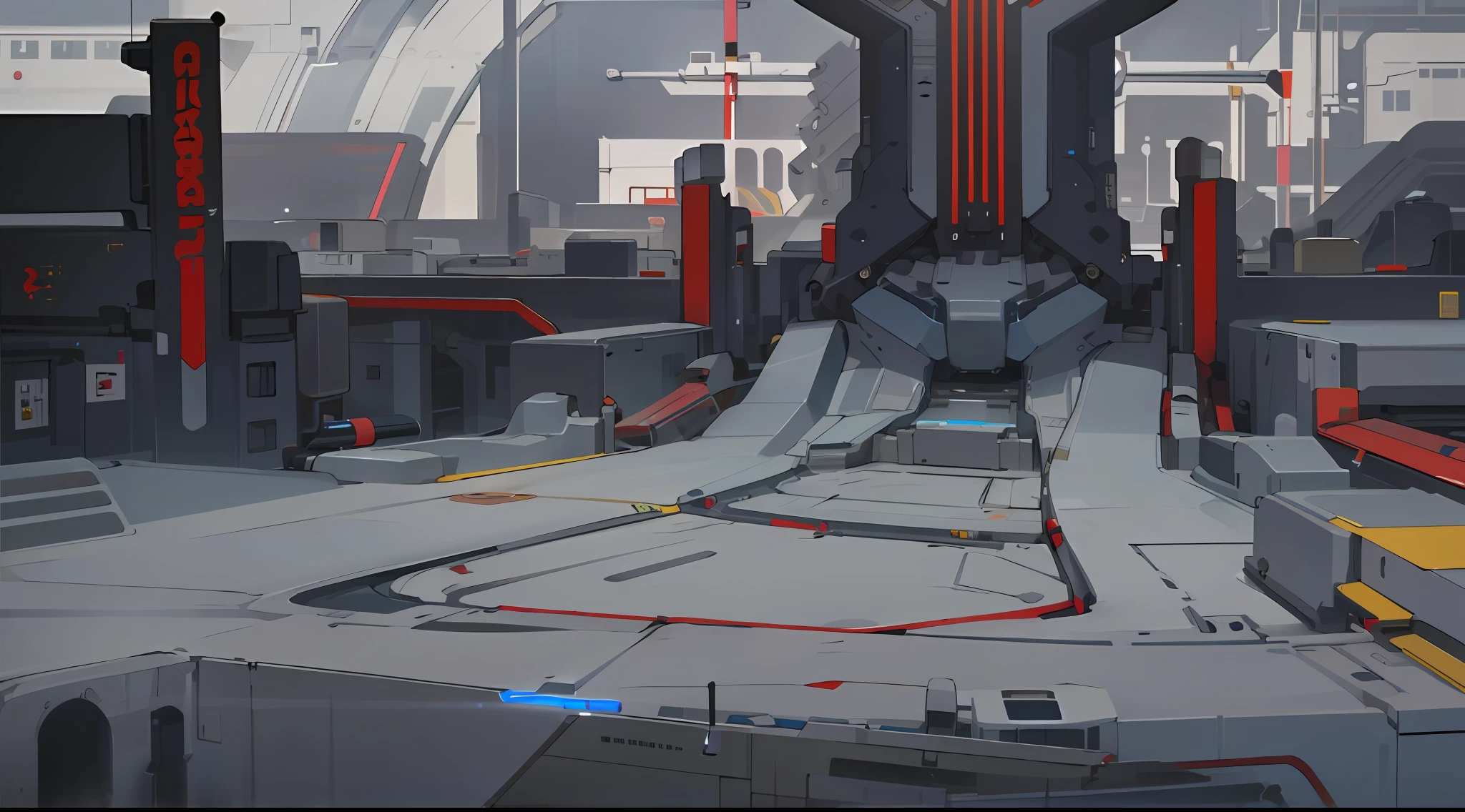 (((8K,RAW photos,best qualtiy,tmasterpiece:1.4))),超高分辨率,ultra - detailed,illustratio,closeup cleavage,sense of science and technology,mirai、imagining、military base,overwatch style,Government style,Administration Building,Flat ground,
