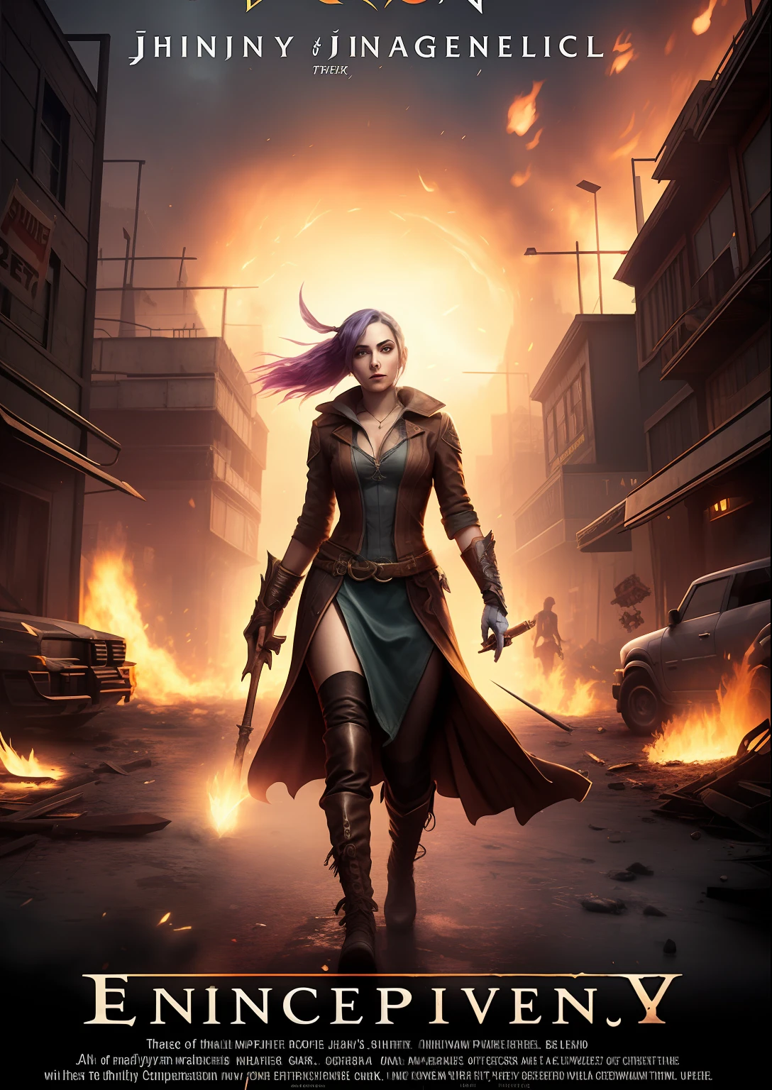 ((Best quality)), ((masterpiece)), (highly detailed:1.3), 3D, arcane style,In the dark and gritty dystopian city Piltover, plagued by violence and divided into two opposing factions, a young prodigy named Jinx emerges. Having endured unimaginable loss and abandonment, she has embraced a life of chaos and destruction. Known for her inventive and explosive abilities, Jinx becomes an icon of rebellion against the oppressive forces controlling the city. However, haunted by guilt and battling inner demons, she must confront her past and decide whether to continue down the path of anarchy or seek redemption amidst the turmoil. Explore the journey of Jinx as she navigates a treacherous world, fighting for survival, unraveling secrets, and discovering the true meaning of her twisted existencechaos reigns supreme, and at the heart of it all is Jinx, the embodiment of unpredictability. Delve deep into the twisted mind of Jinx, exploring the origins of her madness and the driving force behind her destructive nature. Unveil the moments that shaped her into the deranged and iconic character we know. Take us on a wild journey through the vibrant streets of Piltover and the grim underbelly of Zaun as Jinx wreaks havoc with her explosive arsenal. Can redemption ever find its way into Jinx's fractured soul? Or will she forever dance on the edge of sanity, embracing the chaos that fuels her very existence? The fate of Arcane hangs in the balance as Jinx's path intertwines with unlikely allies and formidable foes. Ignite your imagination and paint a vivid portrait of Jinx's twisted psyche, capturing the essence of her madness and the untamed spirit that defines her,HDR (High Dynamic Range),Ray Tracing,NVIDIA RTX,Super-Resolution,Unreal 5,Subsurface scattering,PBR Texturing,Post-processing,Anisotropic Filtering,Depth-of-field,Maximum clarity and sharpness,Multi-layered textures,Albedo and Specular maps,Surface shading,Accurate simulation of light-material interaction,Perfect proportion