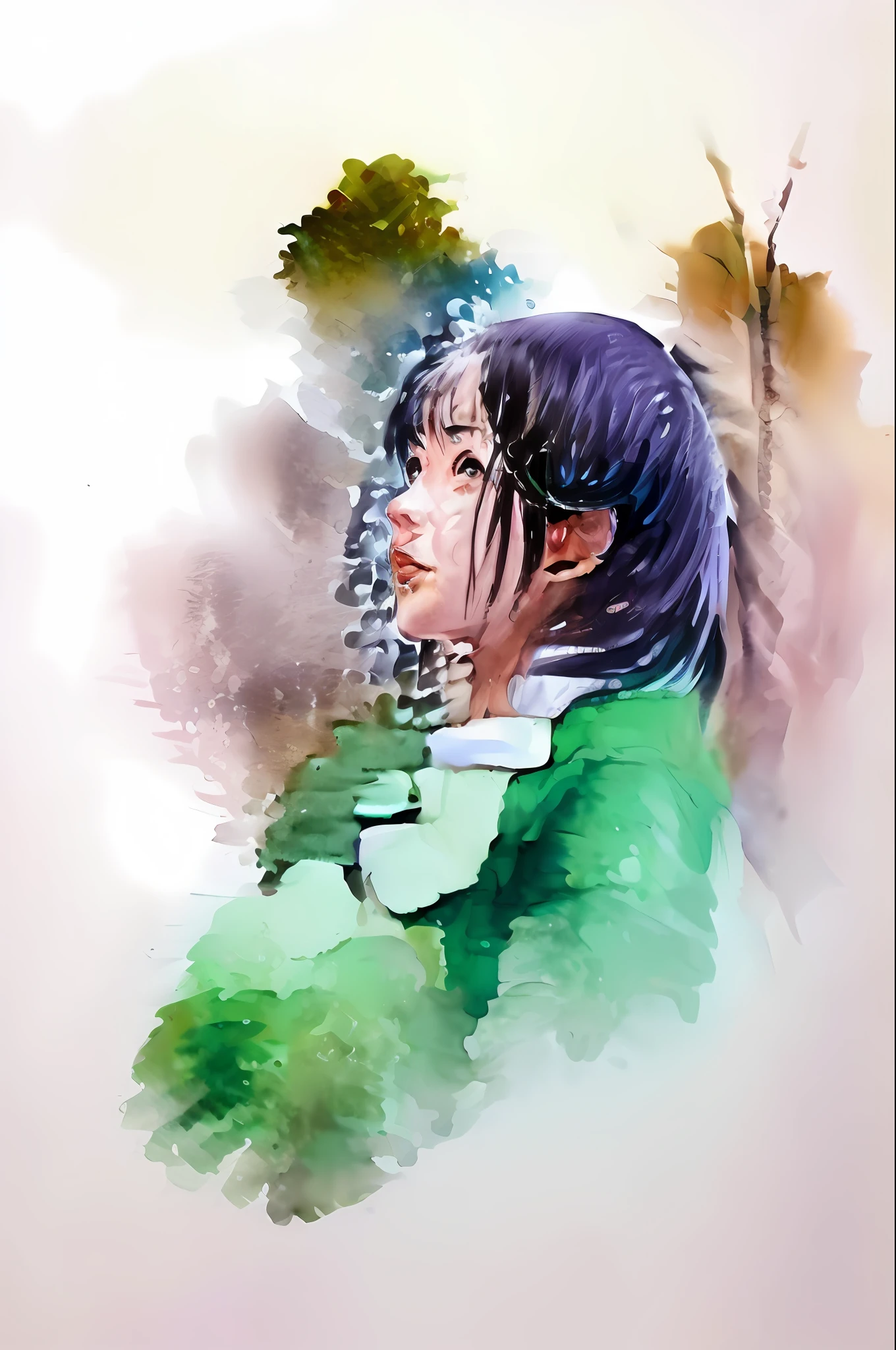 stechu,(white background:1.4), ((tachi-e)), original,(illustration:1.1),(best quality),(masterpiece:1.1),(extremely detailed CG unity 8k wallpaper:1.1), (colorful:0.9),(panorama shot:1.4),(solo:1.2), (ink splashing),(color splashing),((watercolor)), clear sharp focus,{ 1girl standing },((korean style )),flower background,outdoors,rocks, looking at viewer, make sad expressions,soft smile,pure,beautyfull detailed face and eyes,beautyfull intricacy clothing decorative pattern details, messy hair,brown eyes,colorwater
