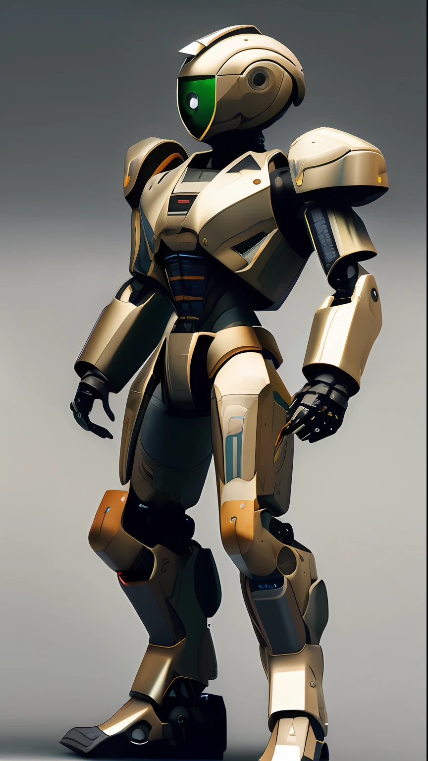 Close-up of a robot with a gun in his hand, Futuristic robot body, trinity,full bodyesbian,Side Body,Robot metal armor, cybernetic and highly detailed, detailed humanoid, symetry! futuristic robotic, futuristic robotic, portrait of a futuristic robot, Complete cybernetic combat suit, sci - fi armor! Muscular, ultra detailed female android, saudi futuristic warrior mecha