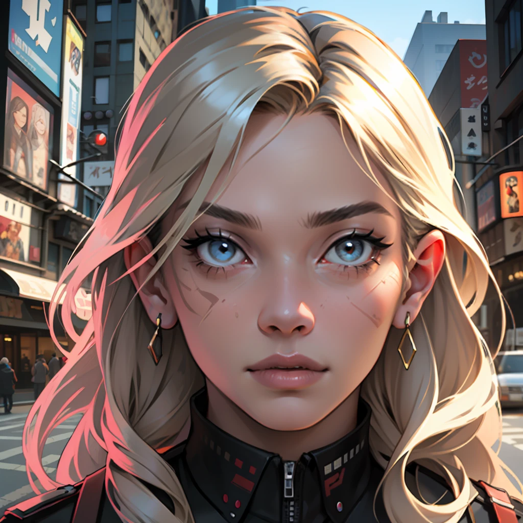 Realistic Potrait of Vinsmoke Reiku, art by Eichiro Oda, in the City of New York, Very Detailed Face, Very Detailed Eyes, High Resolution --auto --s2