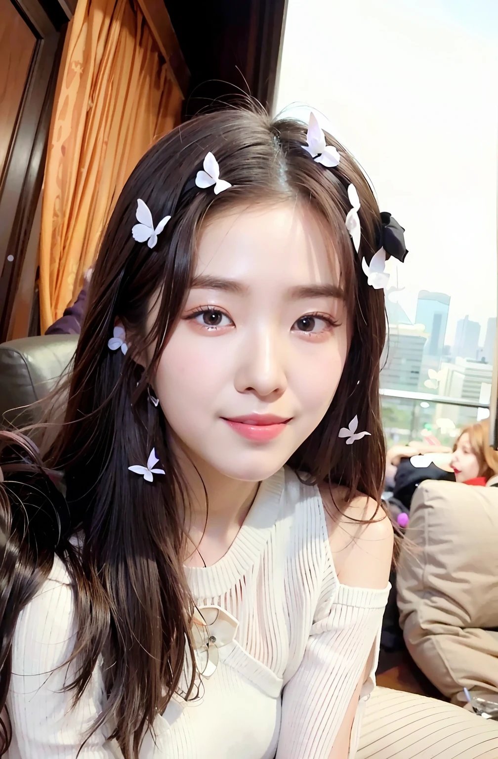 araffe girl with long hair wearing a black and white sweater, korean girl, dang my linh, ruan cute vtuber, sakimichan, jossi of blackpink, beautiful south korean woman, 19-year-old girl, tzuyu from twice, xintong chen, roseanne park of blackpink, heonhwa choe, ulzzang