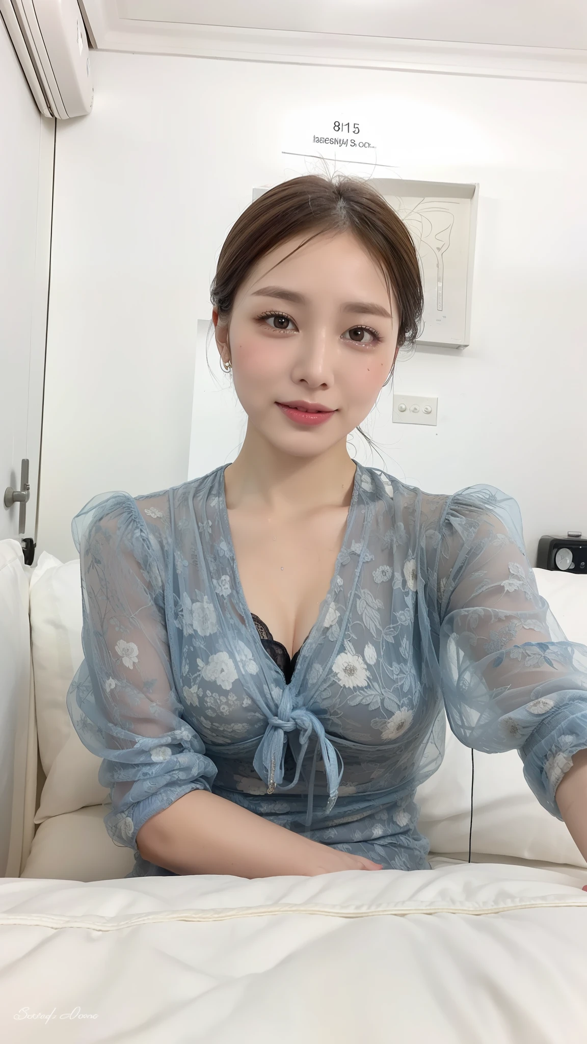 1 woman, 8k, RAW photo, (best quality, masterpiece, intricate detail: 1.4), (realistic, photorealistic: 1.3), (realistic: 1.3), photorealistic, ((woman lying in bed :1.8)), (BDAM), (put both arms behind your back), (tie your body with a rope), ((tied)), (((completely tied))), restraint, (like a Japanese actress beautiful woman), ((thin lingerie)), (light-colored lingerie), (sweat-wet lingerie with transparent skin), (sweat-wet lingerie that sticks to the skin), (wet hair), (wet Bangs), (wet skin), 30 years old, (small face: 1.5), (sensual expression), (cheerful face), light makeup, thin eyebrows, detailed and beautiful face, detailed eyes, (tears) Bag: 1.5), (Detailed Fingers: 1.5), (Nice Fingers: 1.5), Detailed Legs, Detailed Skin, Medium Breasts, Shiny Hair, Shiny Skin, Nipple Bulge