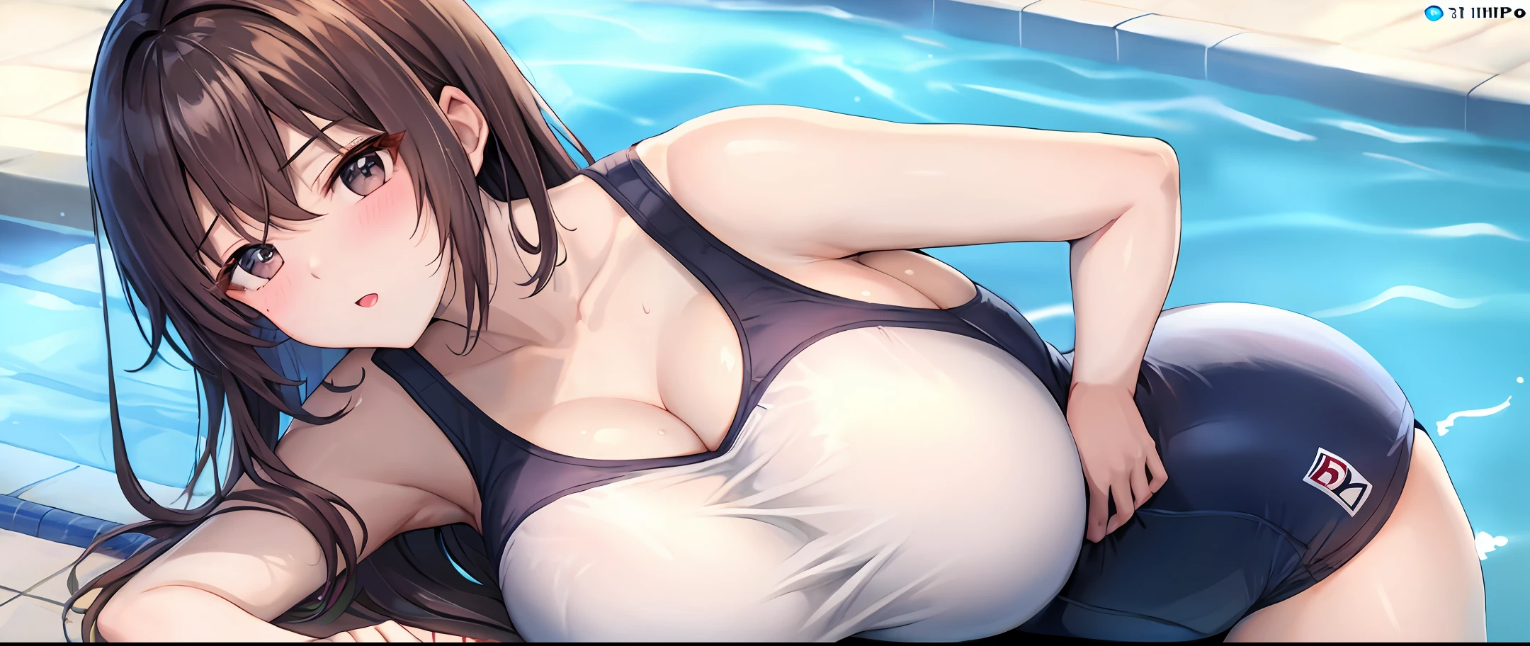 tinas,huge tit,Shin Hipo,Raised sexy,k hd,swimming uniform,lie on one's side,Throw an eyebrow,Cover your chest with your hands