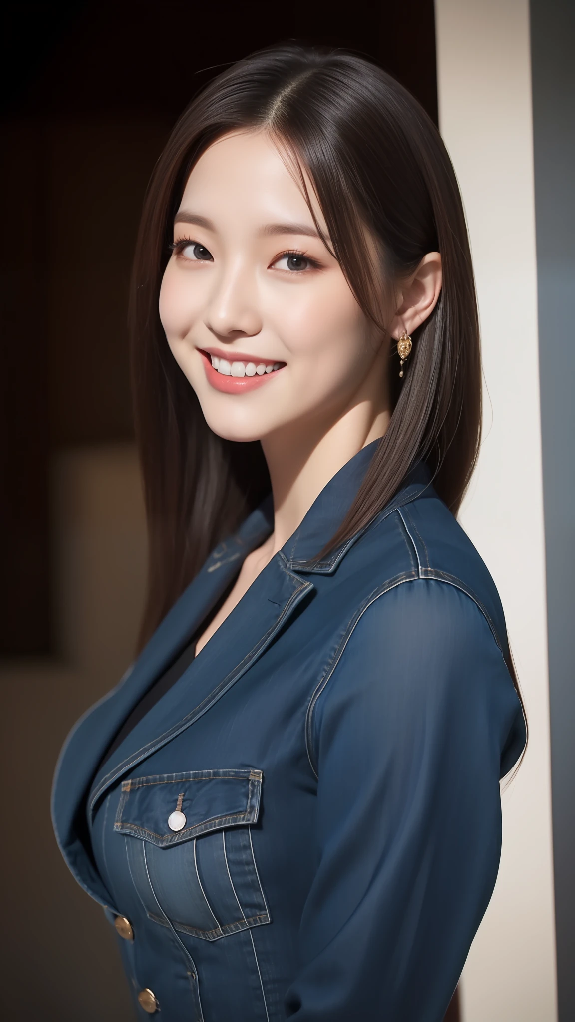 best qualtiy，tmasterpiece，8K high-definition，softlighting、high high quality、volumettic light、1girll，Beautuful Women，pretty  face，head to toe，tightsuit，denim short，Busty and sexy，with fair skin，Charming smile