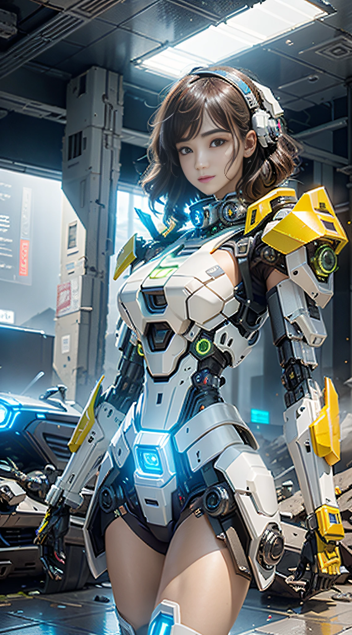 ((Best quality)), ((masterpiece)), (highly detailed:1.3), 3D,Shitu-mecha, beautiful cyberpunk women with her mecha in the ruins of city from a forgoten war, ancient technology,HDR (High Dynamic Range),Ray Tracing,NVIDIA RTX,Super-Resolution,Unreal 5,Subsurface scattering,PBR Texturing,Post-processing,Anisotropic Filtering,Depth-of-field,Maximum clarity and sharpness,Multi-layered textures,Albedo and Specular maps,Surface shading,Accurate simulation of light-material interaction,Perfect proportions,Octane Render,Two-tone lighting,Low ISO,White balance,Rule of thirds,Wide aperature,8K RAW,Efficient Sub-Pixel,sub-pixel convolution,luminescent particles,light scattering,Tyndall effect