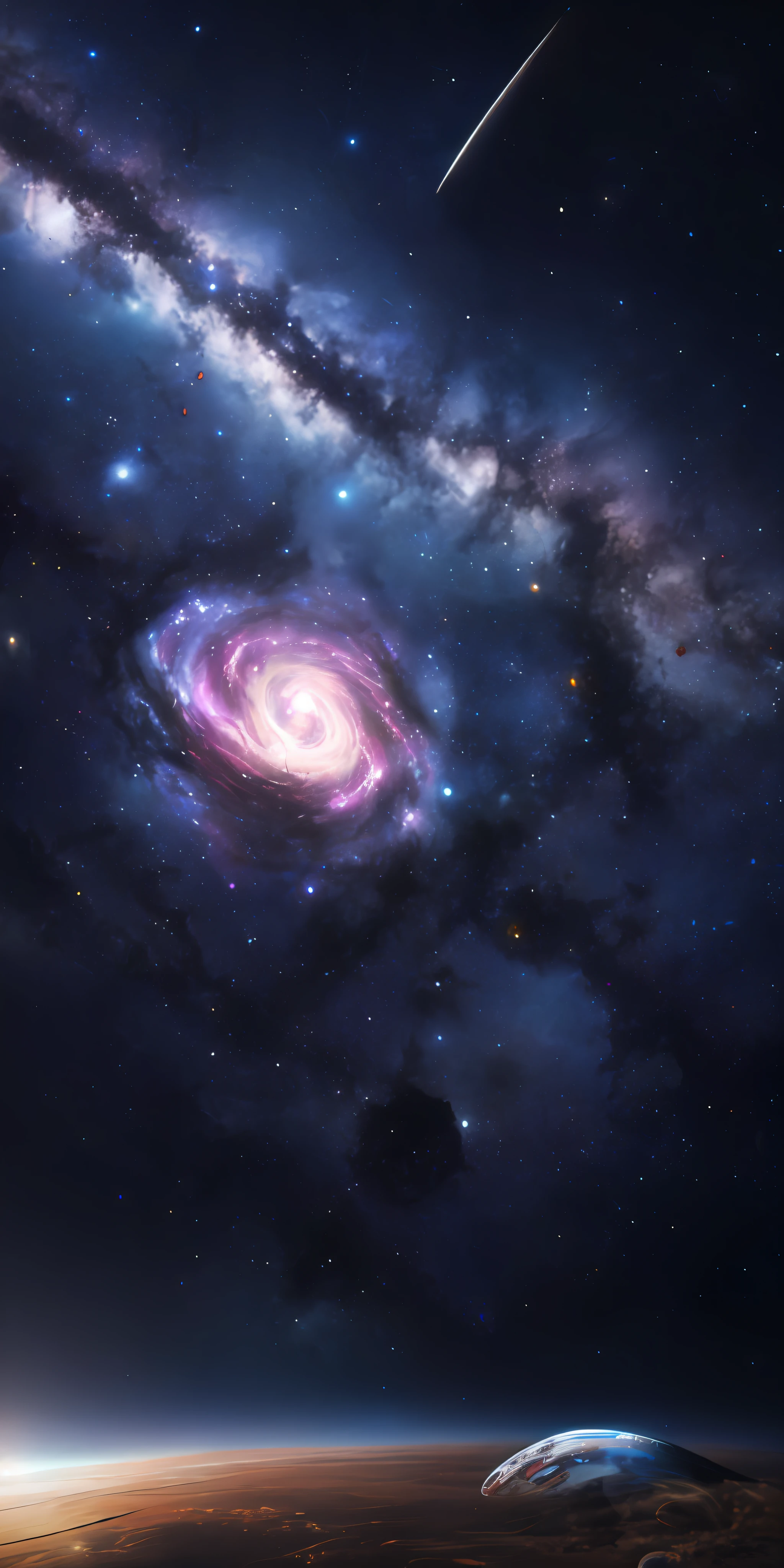 masterpiece, best quality, high quality, extremely detailed CG unity 8k wallpaper, Depth of Field, HDR,,Photorealistic,extremely detailed, Intricate, High Detail, universe, space, galaxy, stars, planets, astronomy, cosmos, celestial, nebula, black hole, solar system, cosmic rays, supernova, deep space, astronomical objects, a space ship emerging from a warpgate