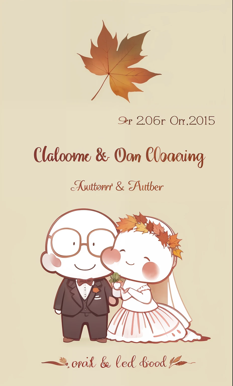 watercolor style, wedding color, autumn atmosphere, simple color --auto