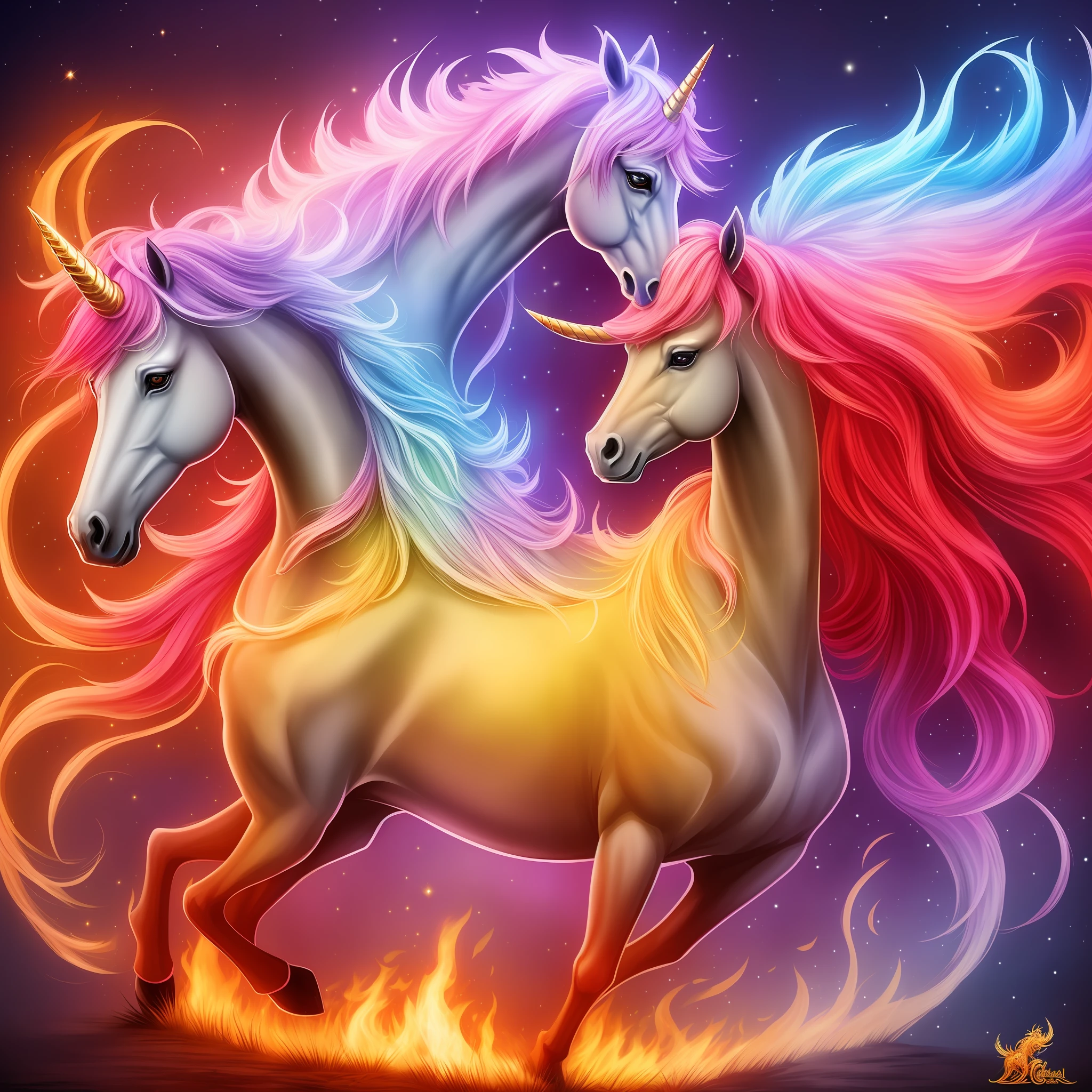 Red Magnificent Myth Fire Unicorn Gorgeous Changeable