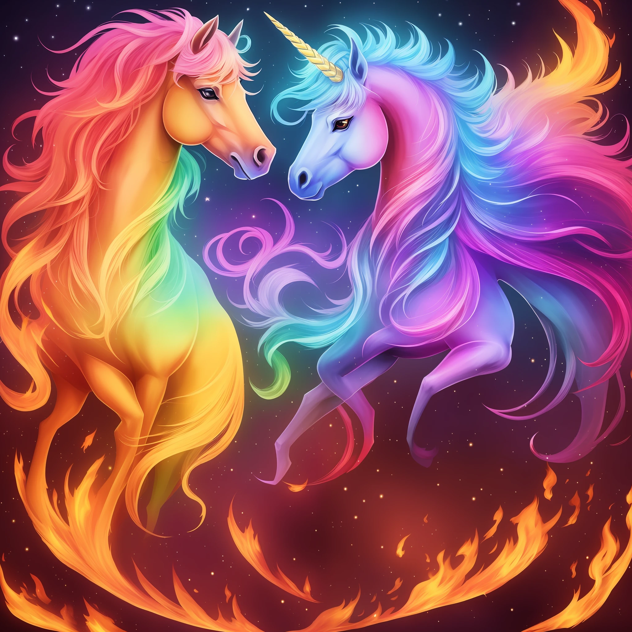 Red Magnificent Myth Fire Unicorn Gorgeous Changeable
