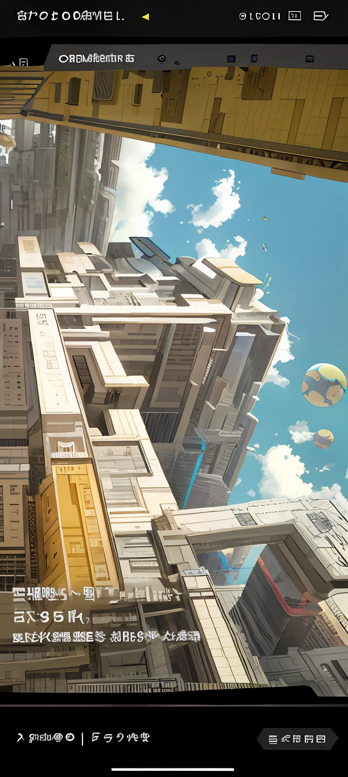 There is a picture of the building，There are planets in the sky, Floating city in the sky, downtown solarpunk utopia,kosmos, inspired by Stephan Martiniere, inspired by Stephan Martiniere, The future city, solarpunk city, in a flying city, in the style of beeple, 3 d render beeple