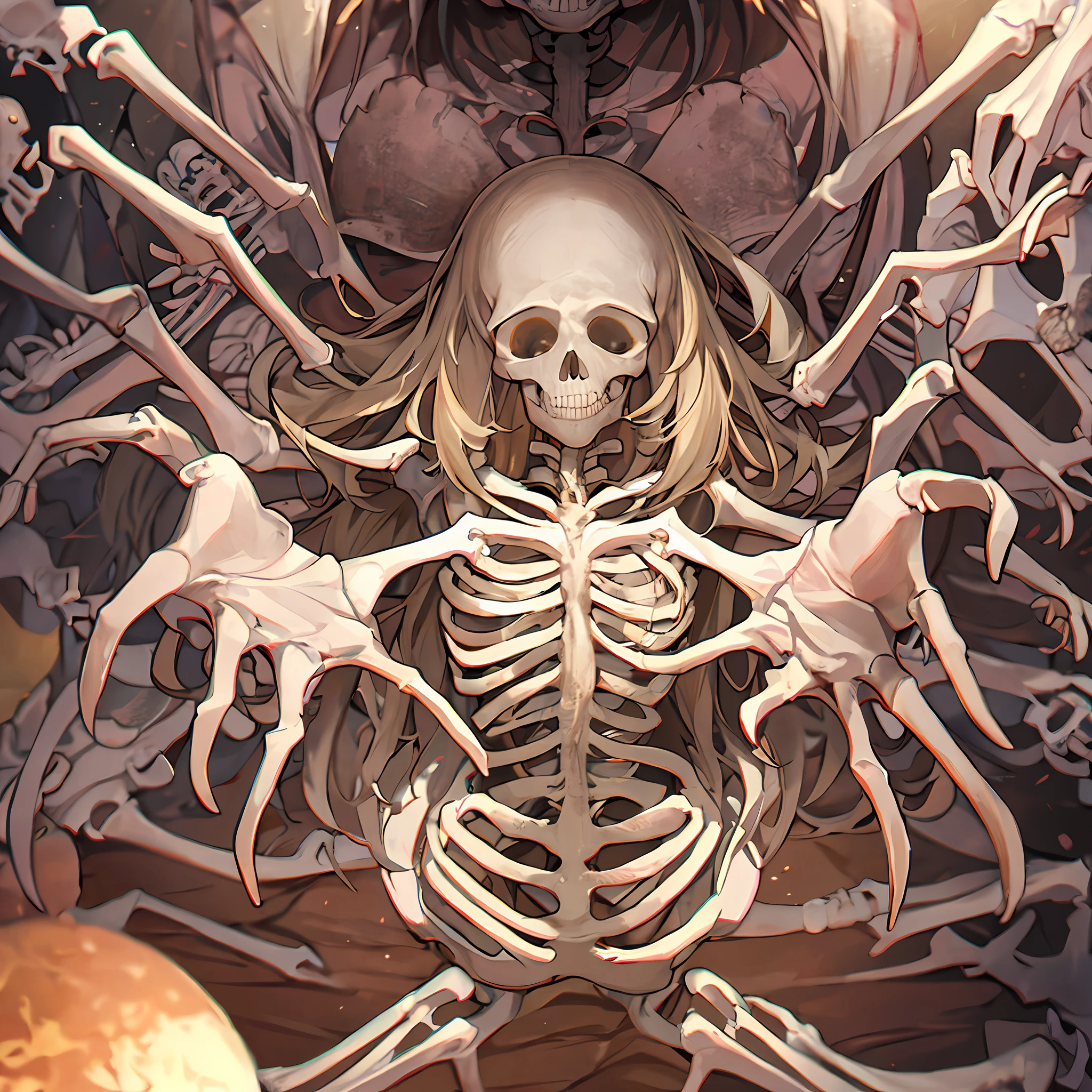 skeletons，Skeleton， The full，many hands
