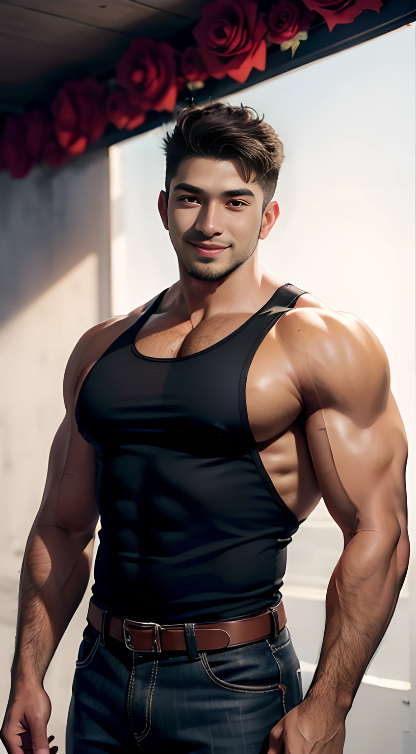 Mexican handsome young man in his 20's, mischievous smile,