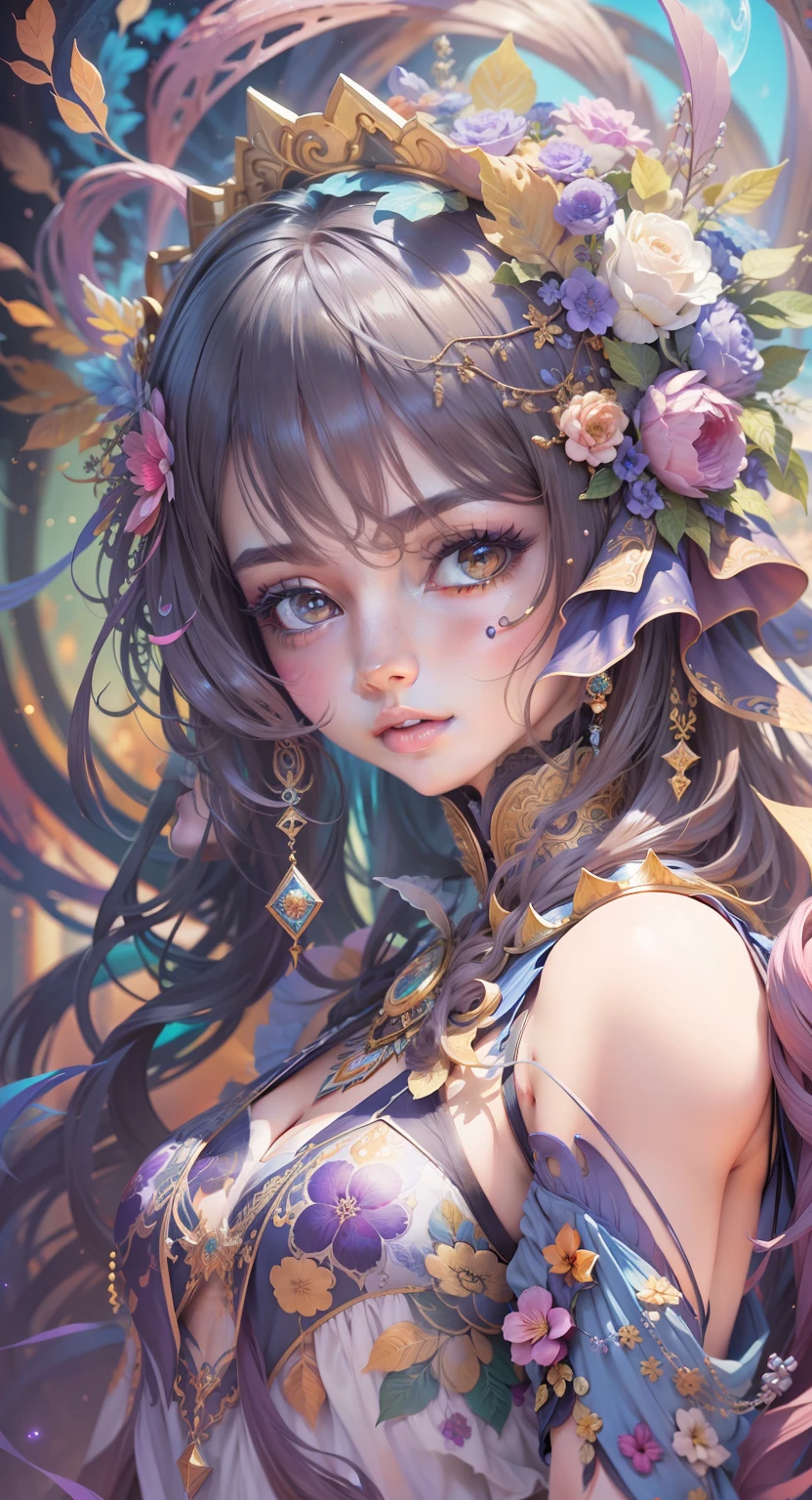 Masterpiece, top quality, best quality, official art, beauty and aesthetics: 1.2), (1girl), extreme detail, (fractal art: 1.3), colorful, most detailed