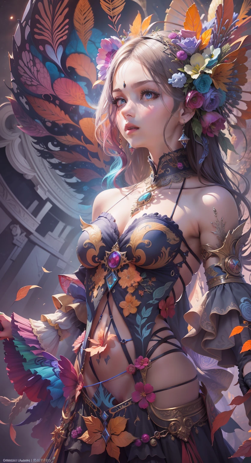 Masterpiece, top quality, best quality, official art, beauty and aesthetics: 1.2), (1girl), extreme detail, (fractal art: 1.3), colorful, most detailed