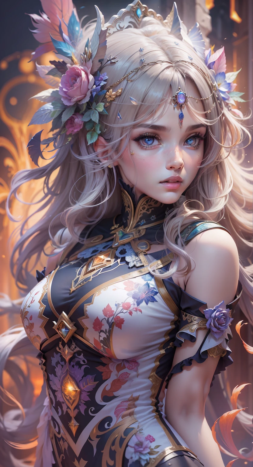 Masterpiece, top quality, best quality, official art, beauty and aesthetics: 1.2), (1girl), extreme detail, (fractal art: 1.3), colorful, most detailed
