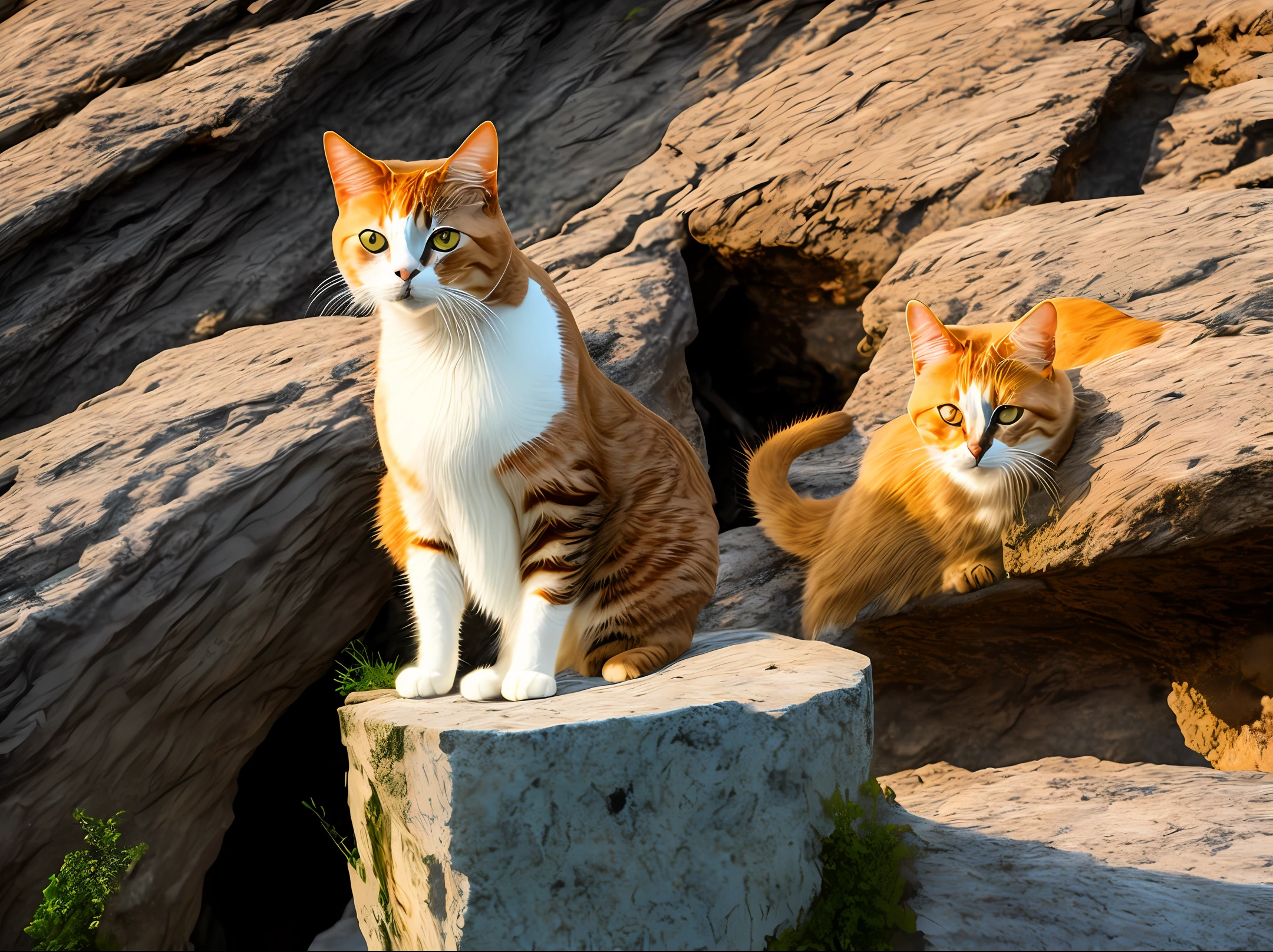 Cat on the edge of the cliff