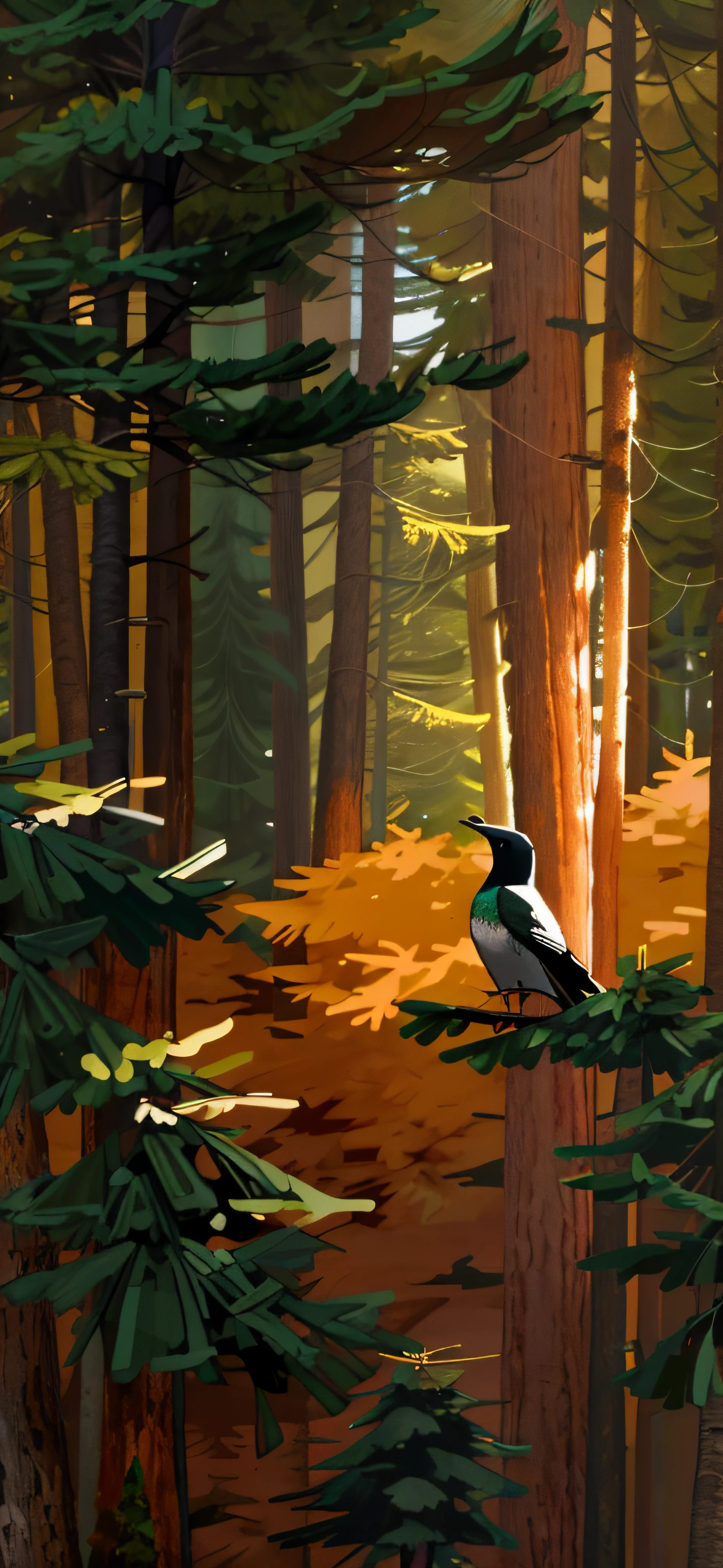 There is a lone bird flying through the forest on a foggy day, soft forest background, forrest background, forest backgrou, Forest in the background, Forough Forrest background, sky forest background, Trees in the background, pine trees in the background, pines, forest in background, trees in background, Gray forest background, fir forest, evergreen forest, Fir tree