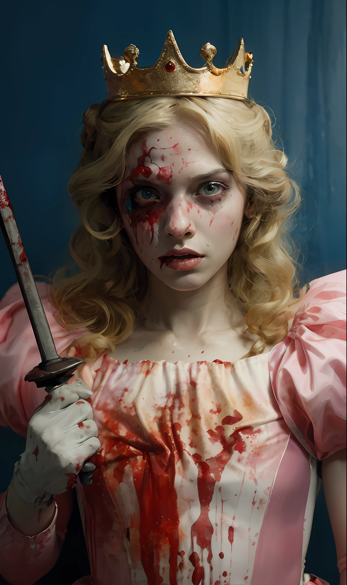 portrait de uma garota zombie. Medo. Sangue