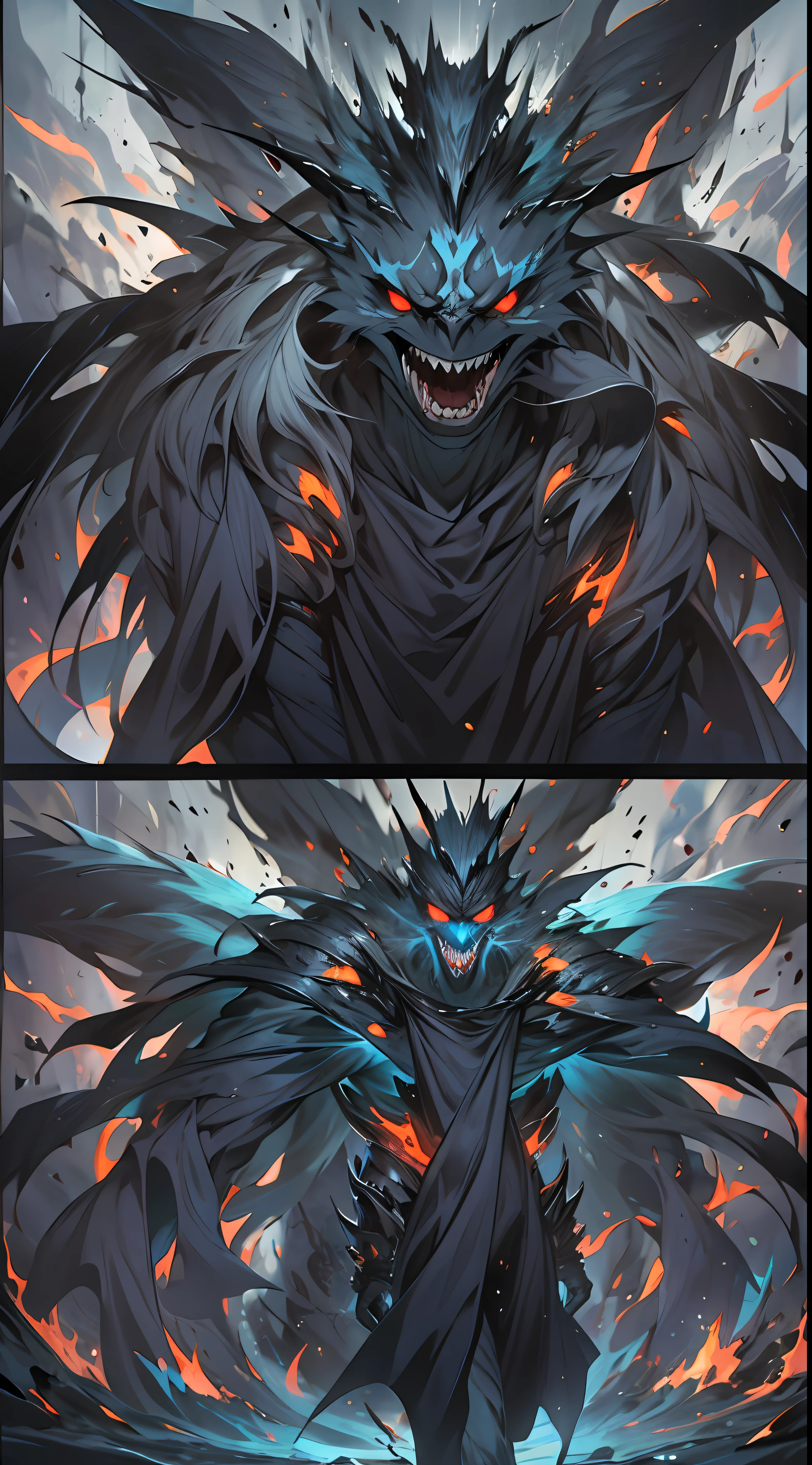 A huge evil spirit, radiating dark energy, decides to self-destruct, mocking the team's powerlessness with a voice full of sarcasm and malice, surrounded by a dark aura, , 32k, best quality, masterpiece, super detail, high details